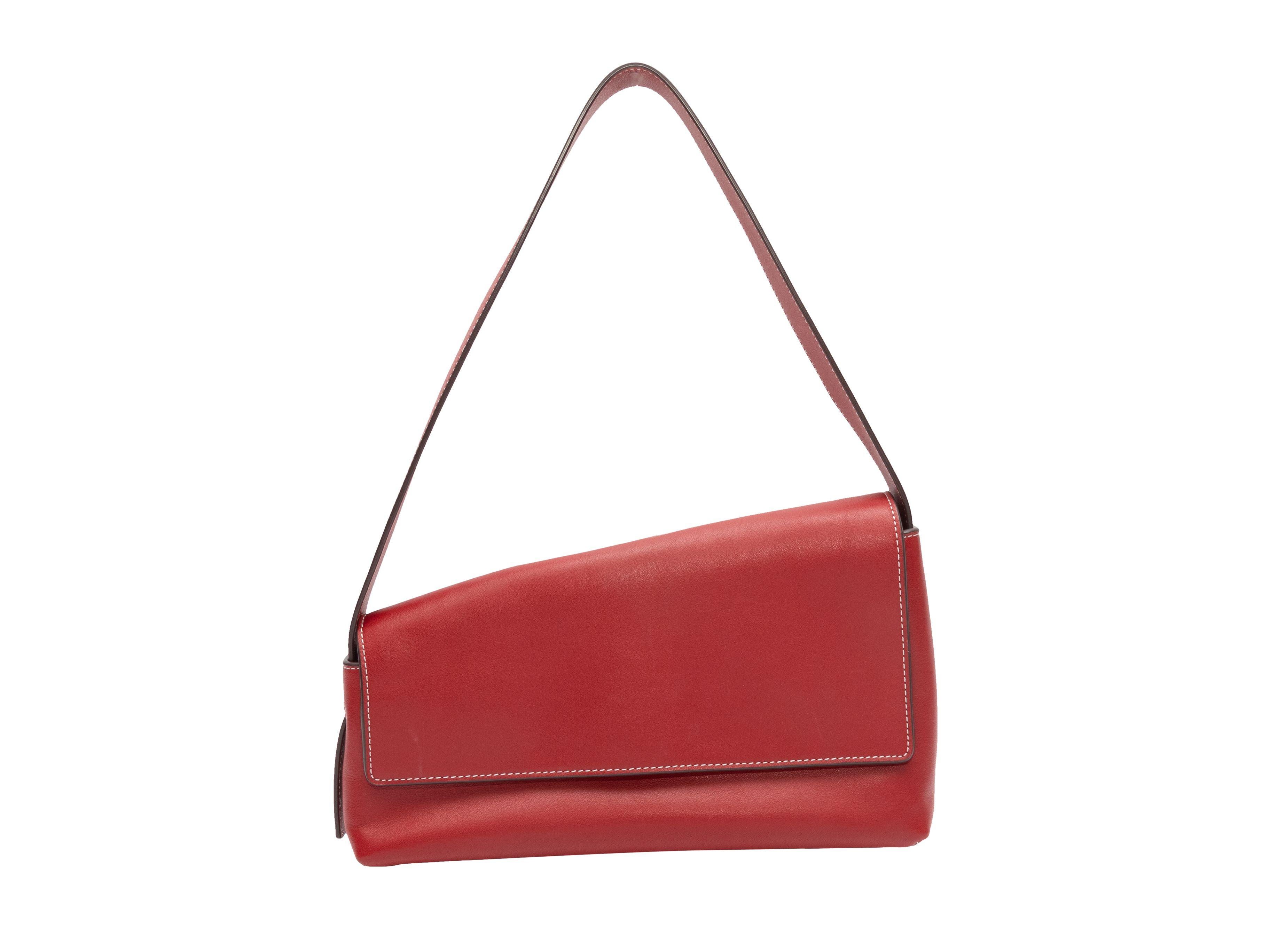 Women's Staud Red Bias Cut Shoulder Bag