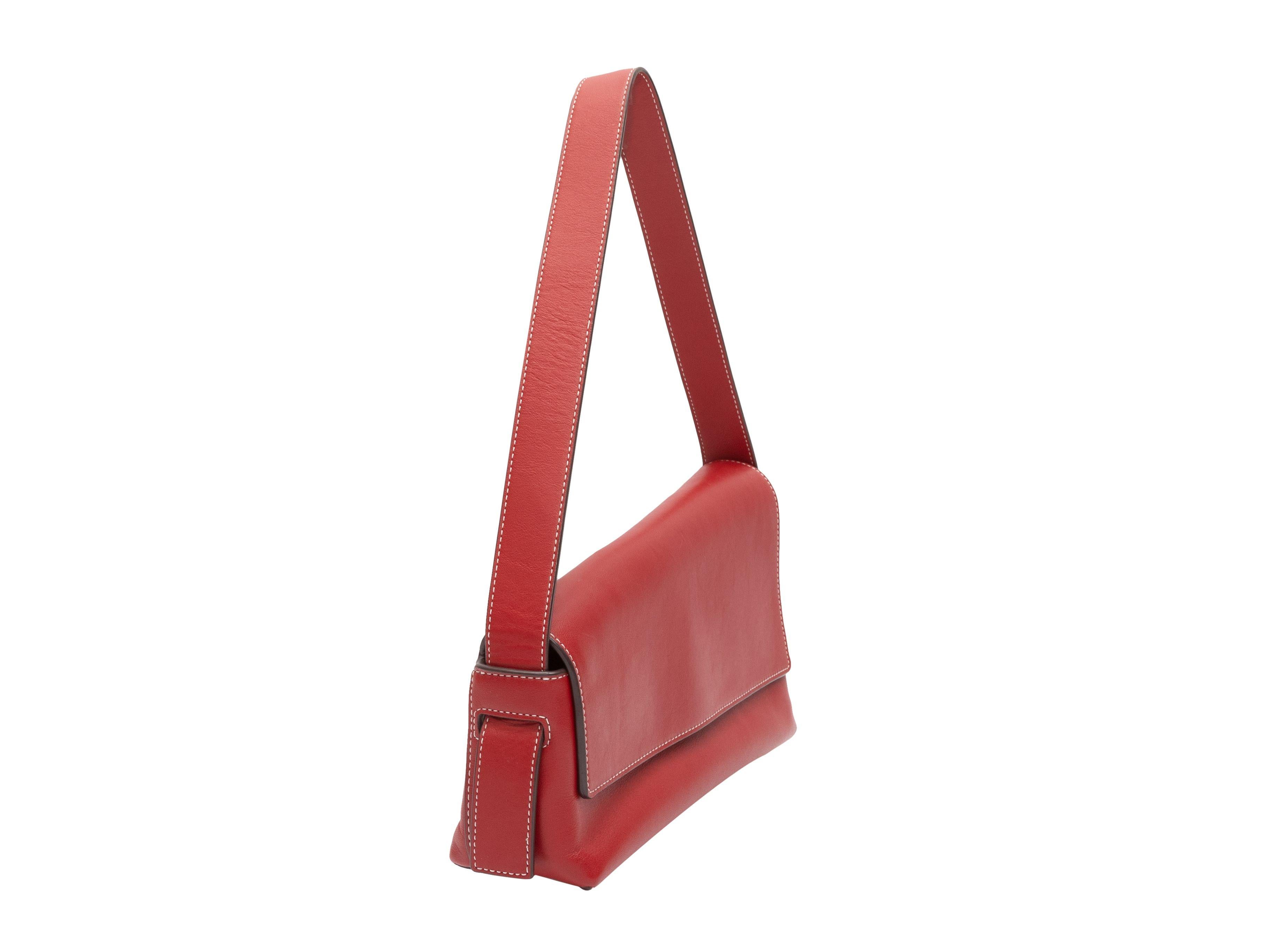 Staud Red Bias Cut Shoulder Bag 1