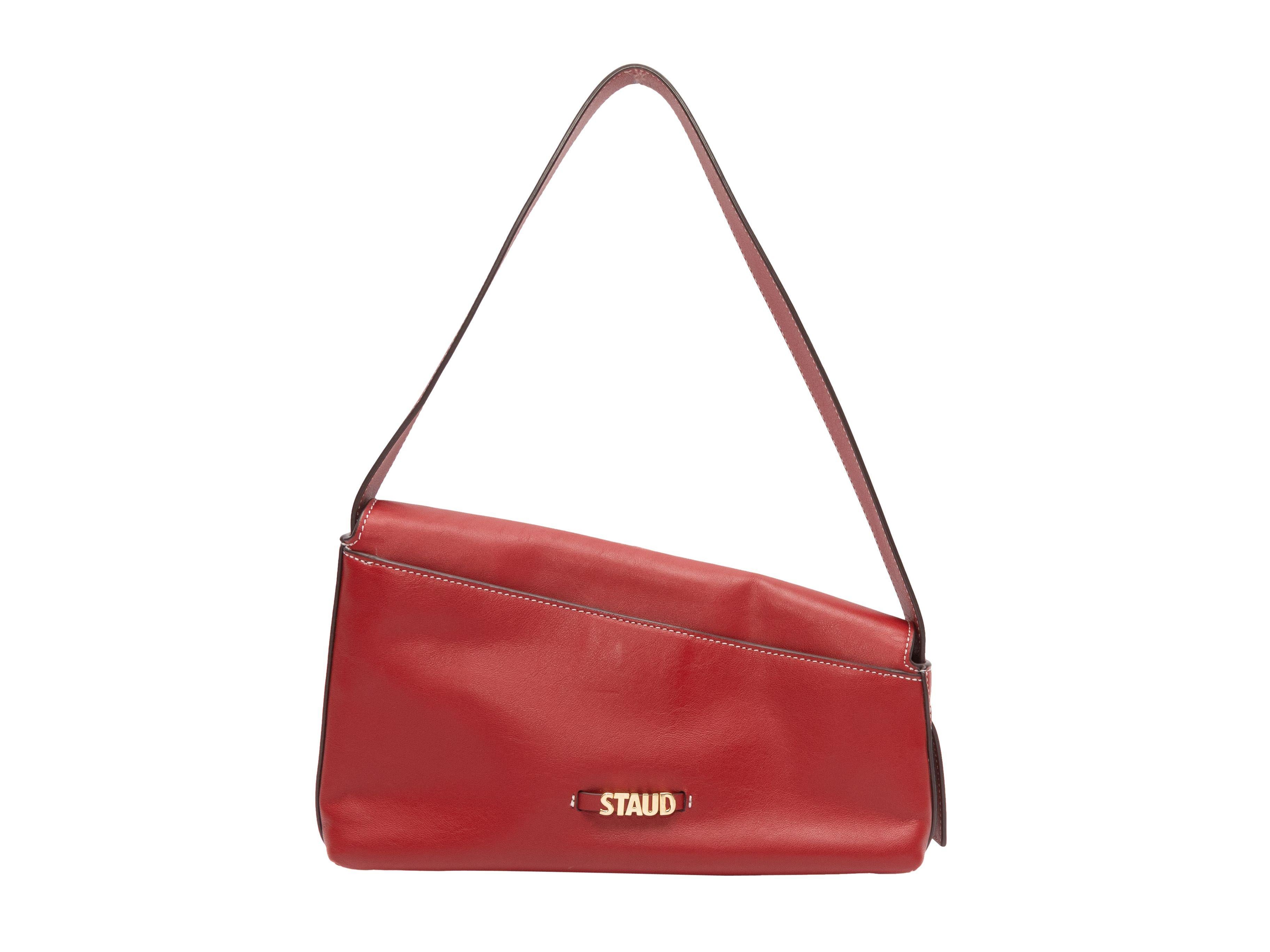 Staud Red Bias Cut Shoulder Bag 2