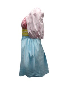 Staud Topsail Striped Colorblock Mini Dress in Multicolor Cotton