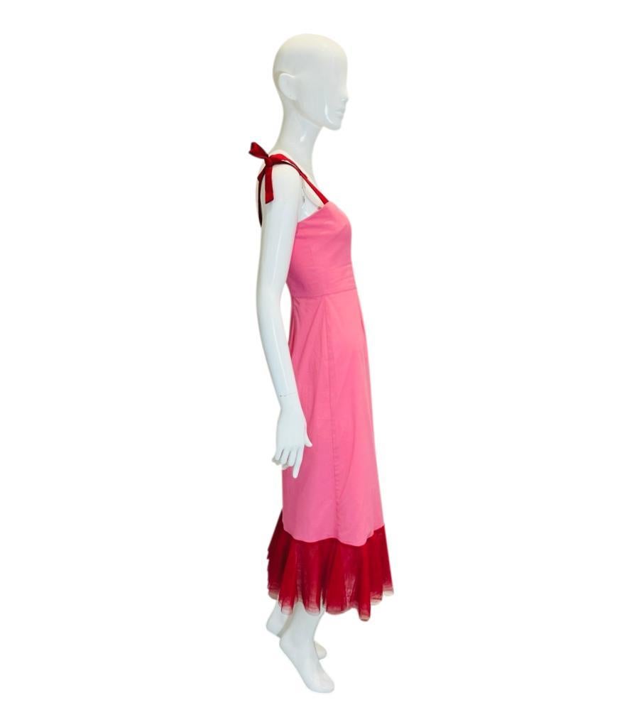 Staud Tulle-Trimmed Cotton Dress In Excellent Condition For Sale In London, GB