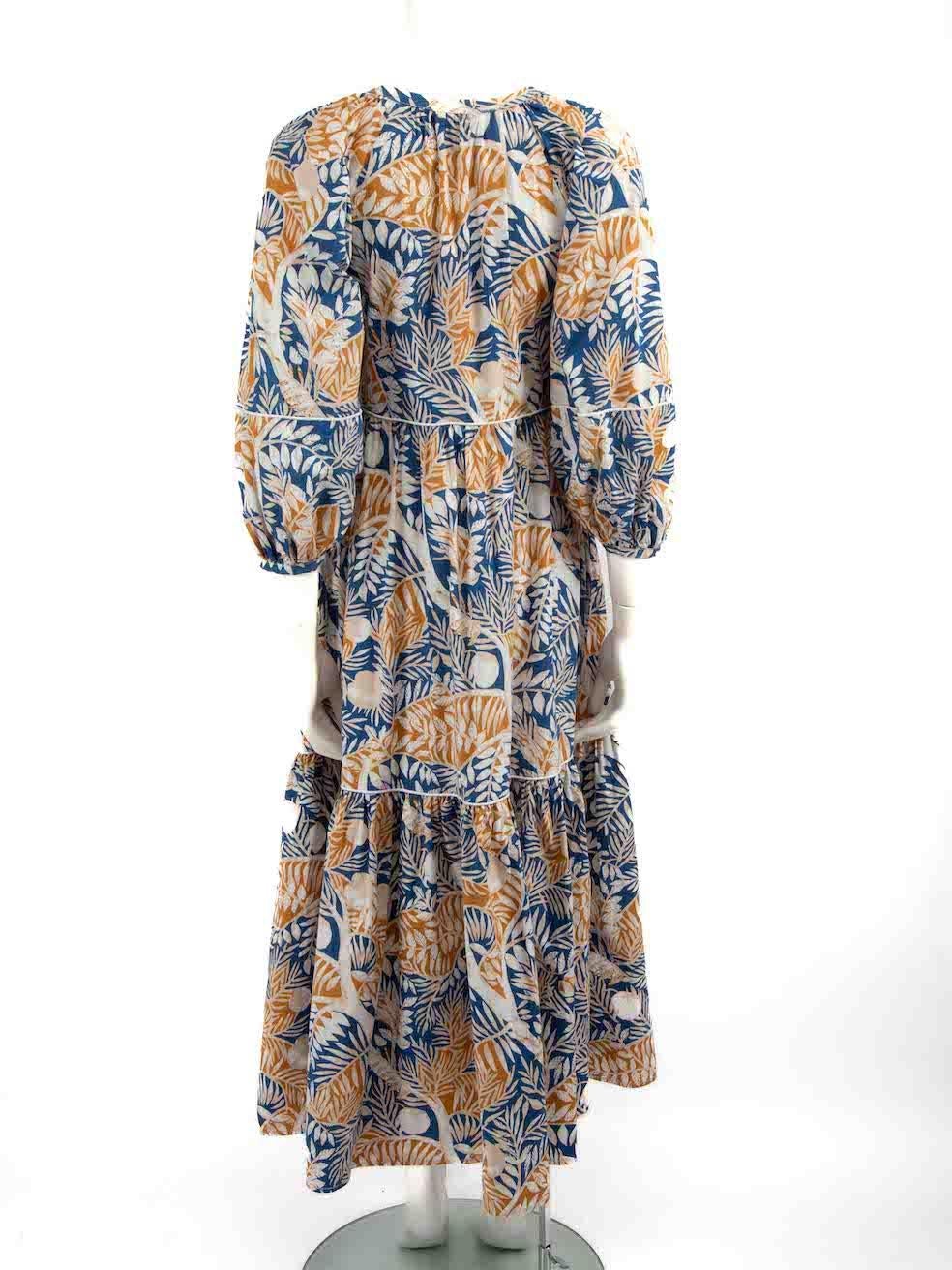 STAUD Wells Floral Print Midi Dress Size S In Good Condition For Sale In London, GB