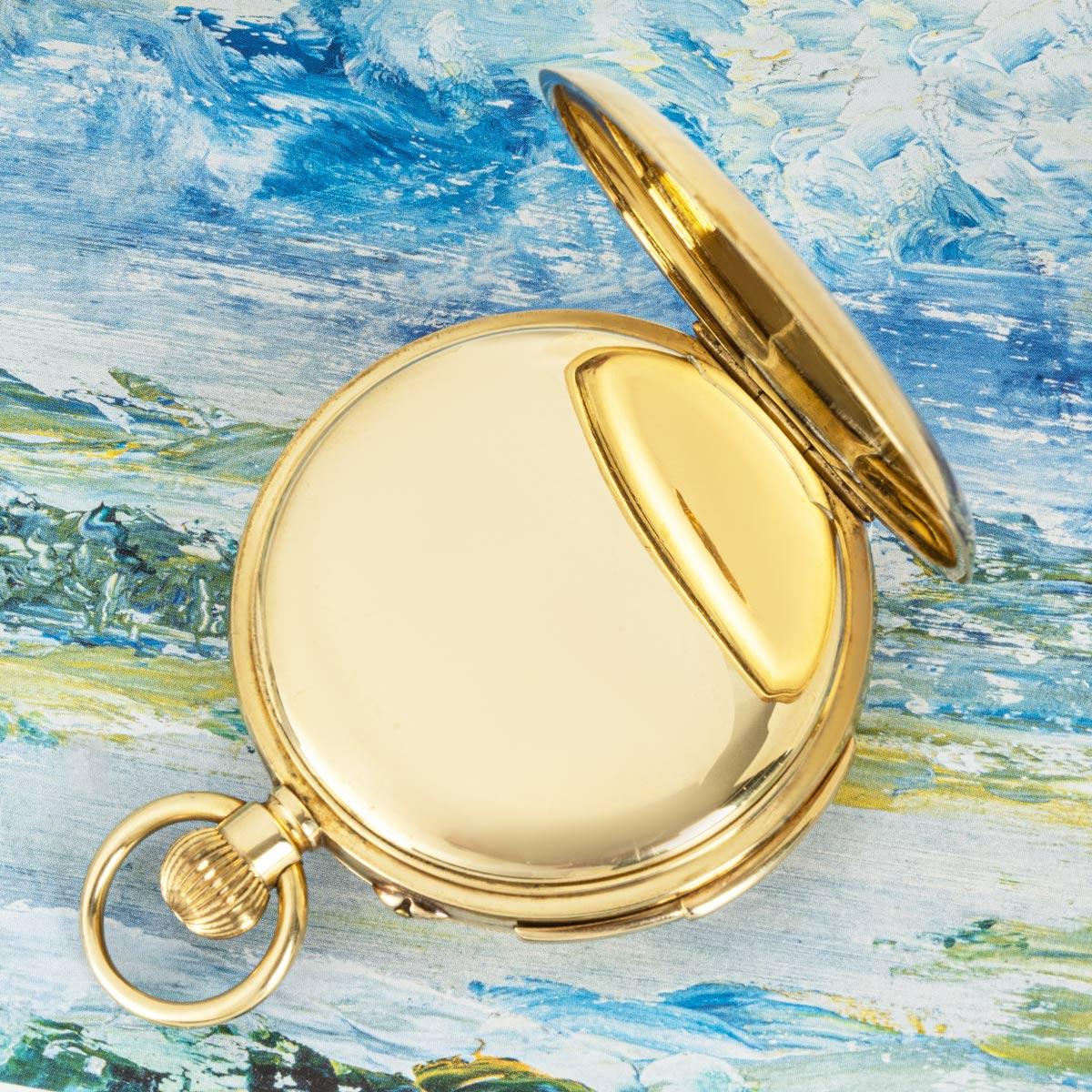 Stauffer & Co. Gold Minute Repeater Full Hunter Pocket Watch C1900 For Sale 1