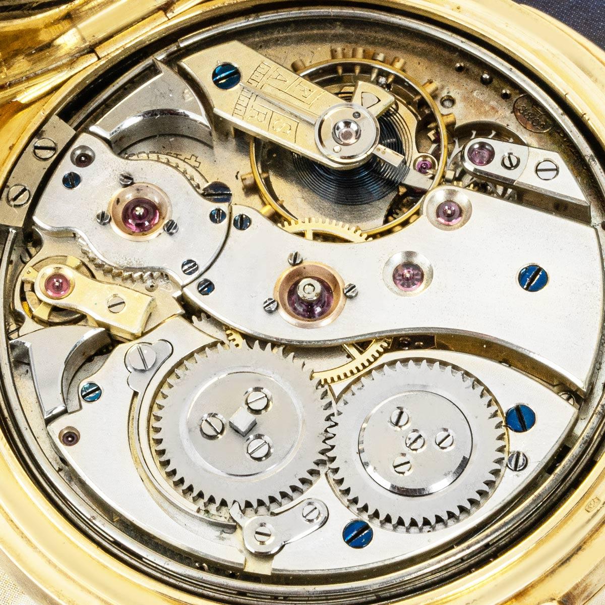 Stauffer & Co. Gold Minute Repeater Full Hunter Pocket Watch C1900 For Sale 2