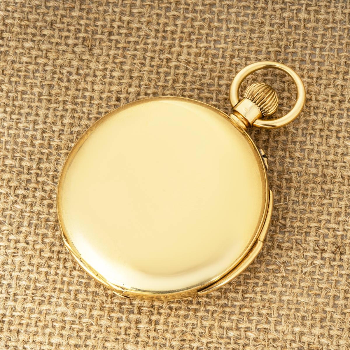 Stauffer & Co. Gold Minute Repeater Full Hunter Pocket Watch C1900 For Sale 4