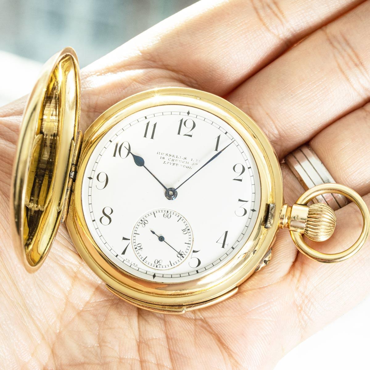 Stauffer & Co. Gold Minute Repeater Full Hunter Pocket Watch C1900 For Sale 5