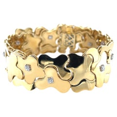Staurino Fratelli 18k Yellow Gold Modern "Puzzle" Bracelet,  1.00 carat Diamonds