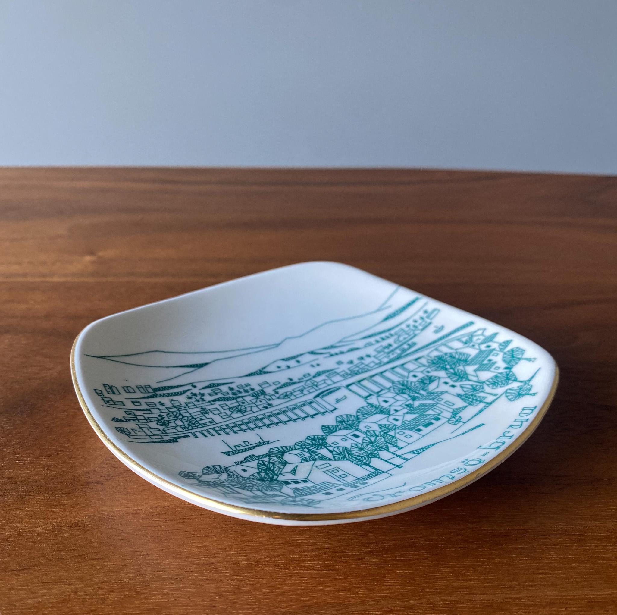 20th Century Stavangerflint Ceramic Tromsø-Brua Tray / Plate, Norway, circa 1960 For Sale