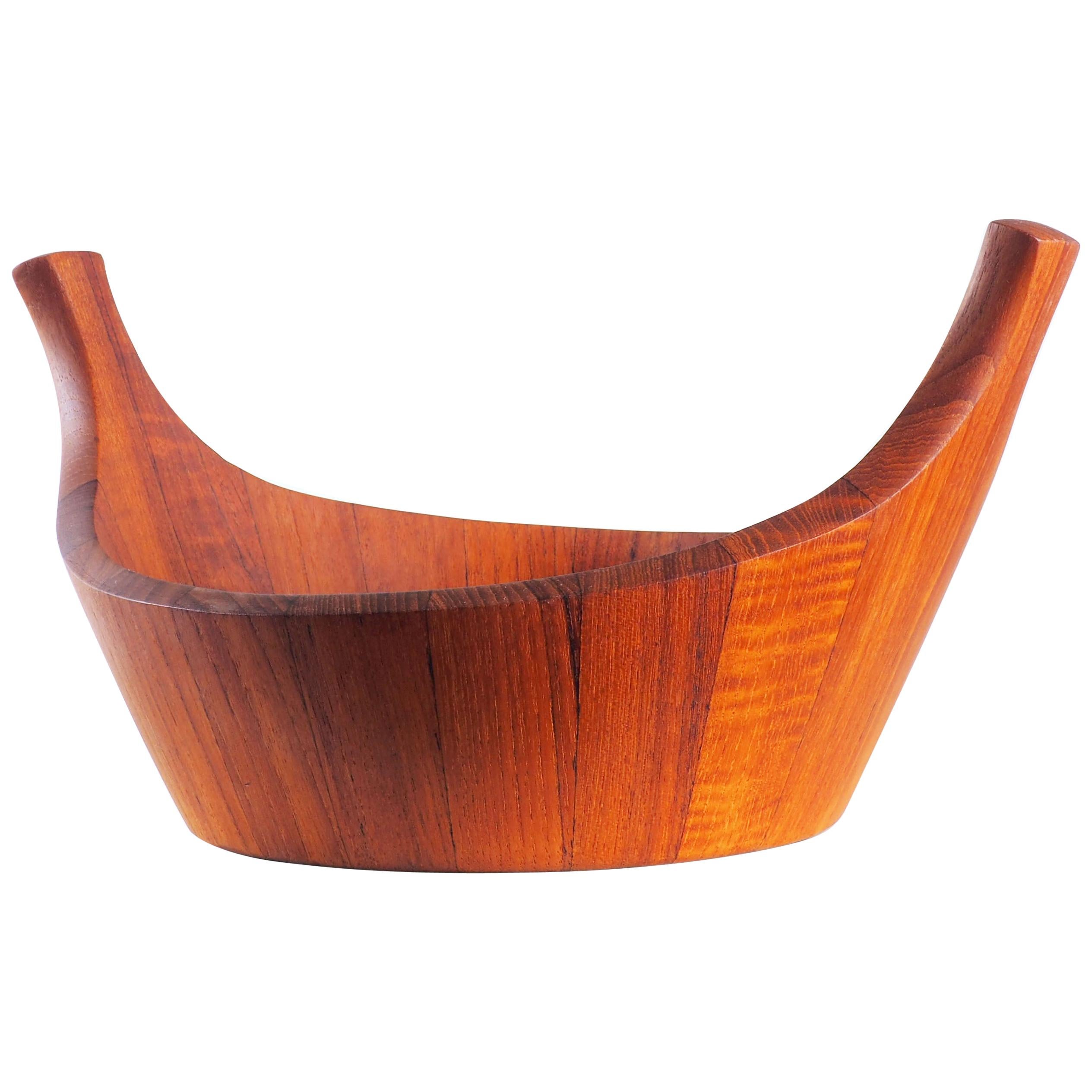 Staved Teak Bowl by the Danish designer Jens Harald Quistgaard For Sale