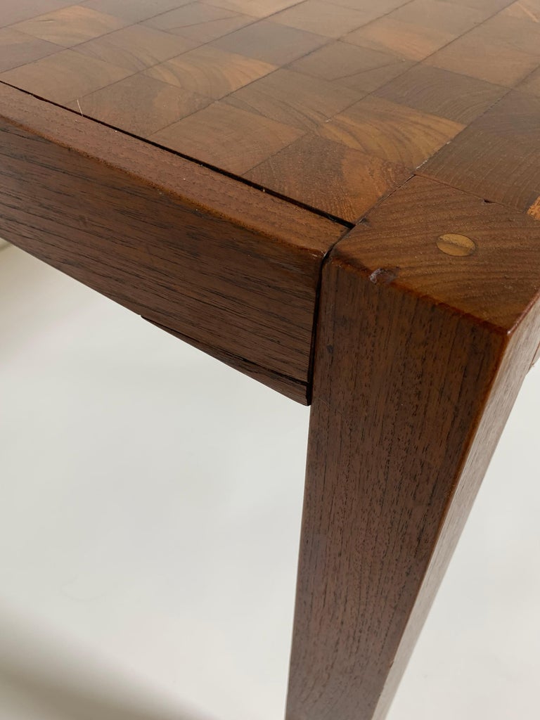 Staved Teak Dining Table with Two Leaves, Circa 1960s For Sale at 1stDibs