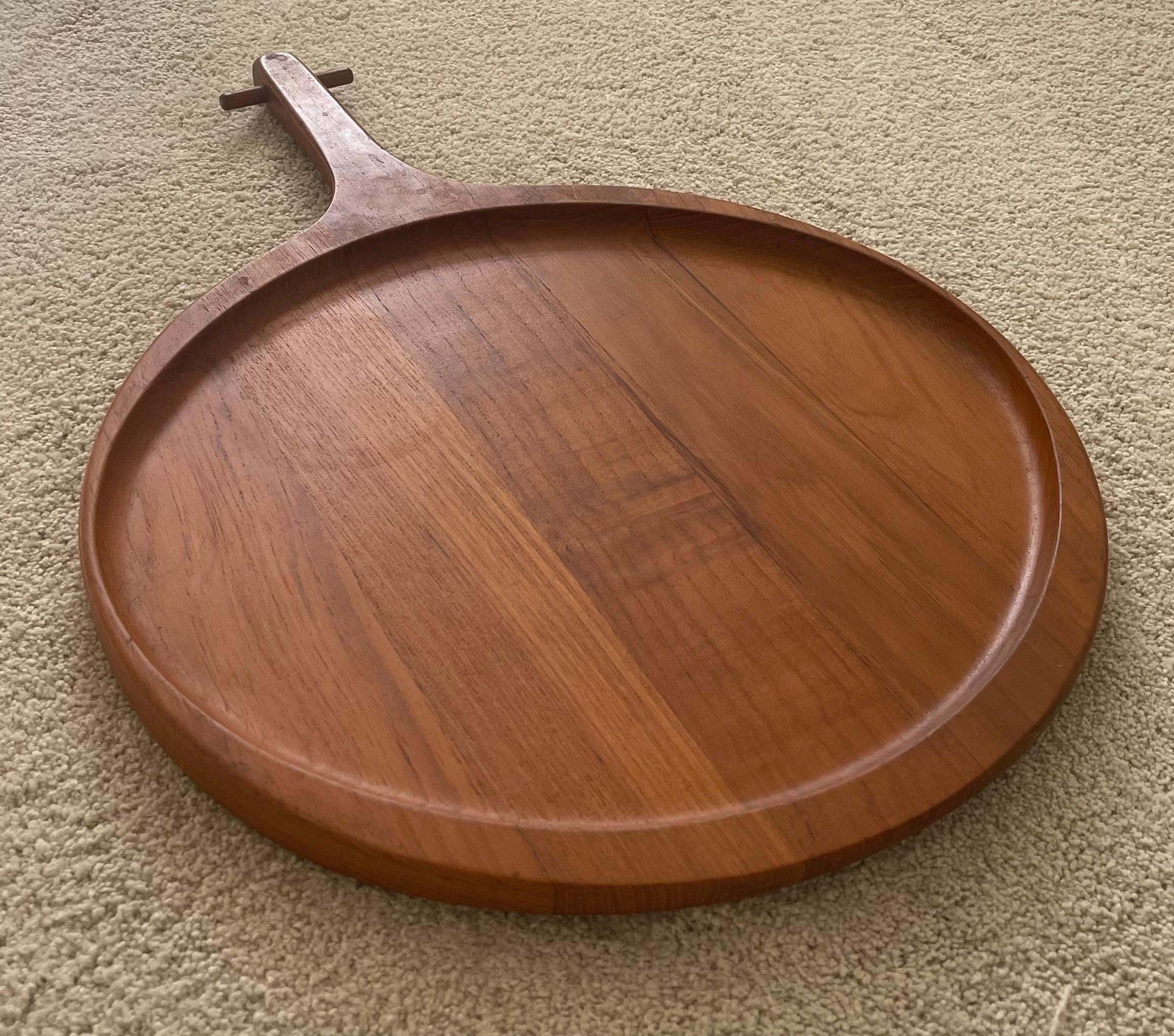 Staved Teak Tray or Cutting Board by Sigvard Nilsson for a.B. Sowe Konst For Sale 3