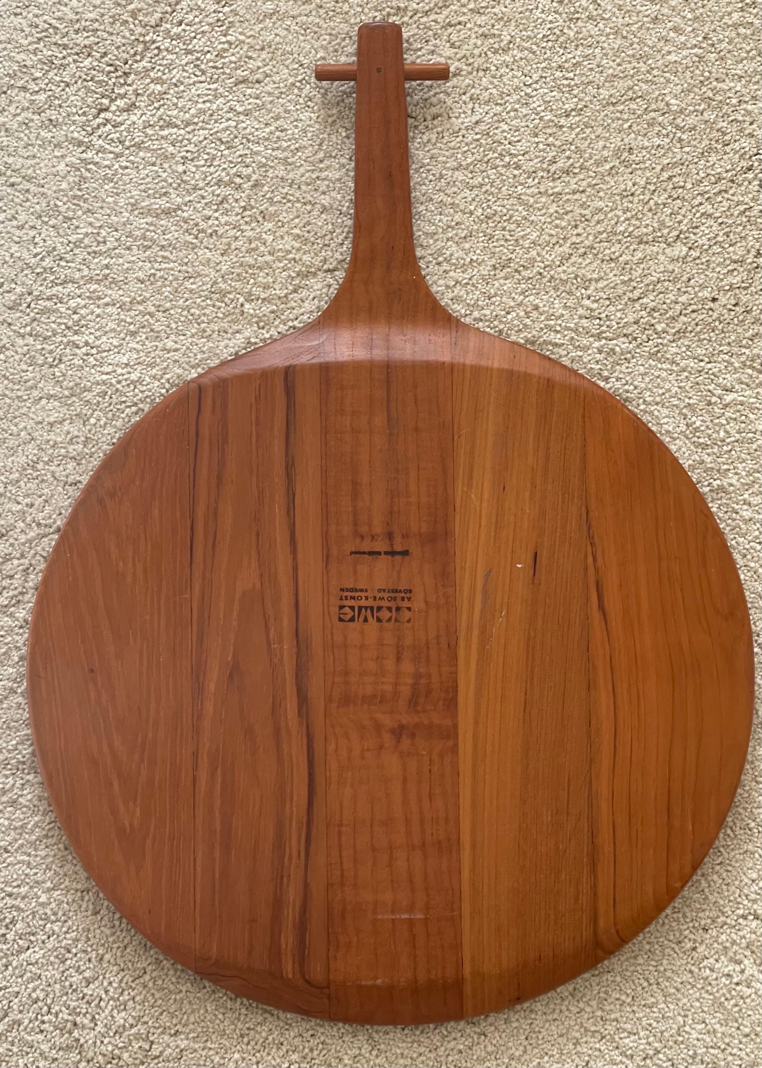 Staved Teak Tray or Cutting Board by Sigvard Nilsson for a.B. Sowe Konst For Sale 4