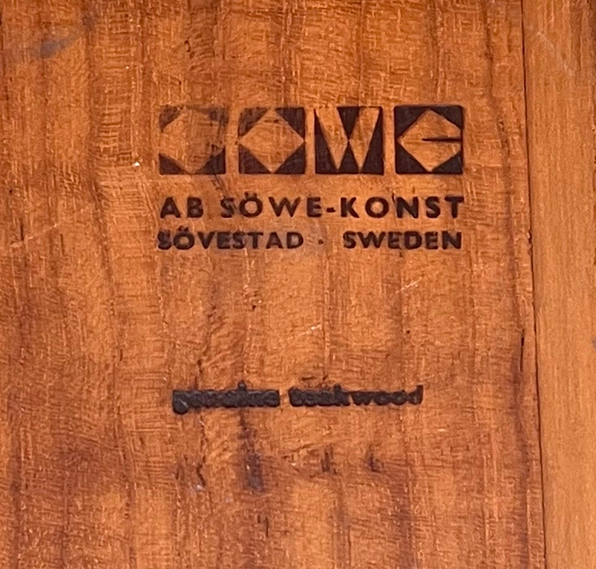 Staved Teak Tray or Cutting Board by Sigvard Nilsson for a.B. Sowe Konst For Sale 5