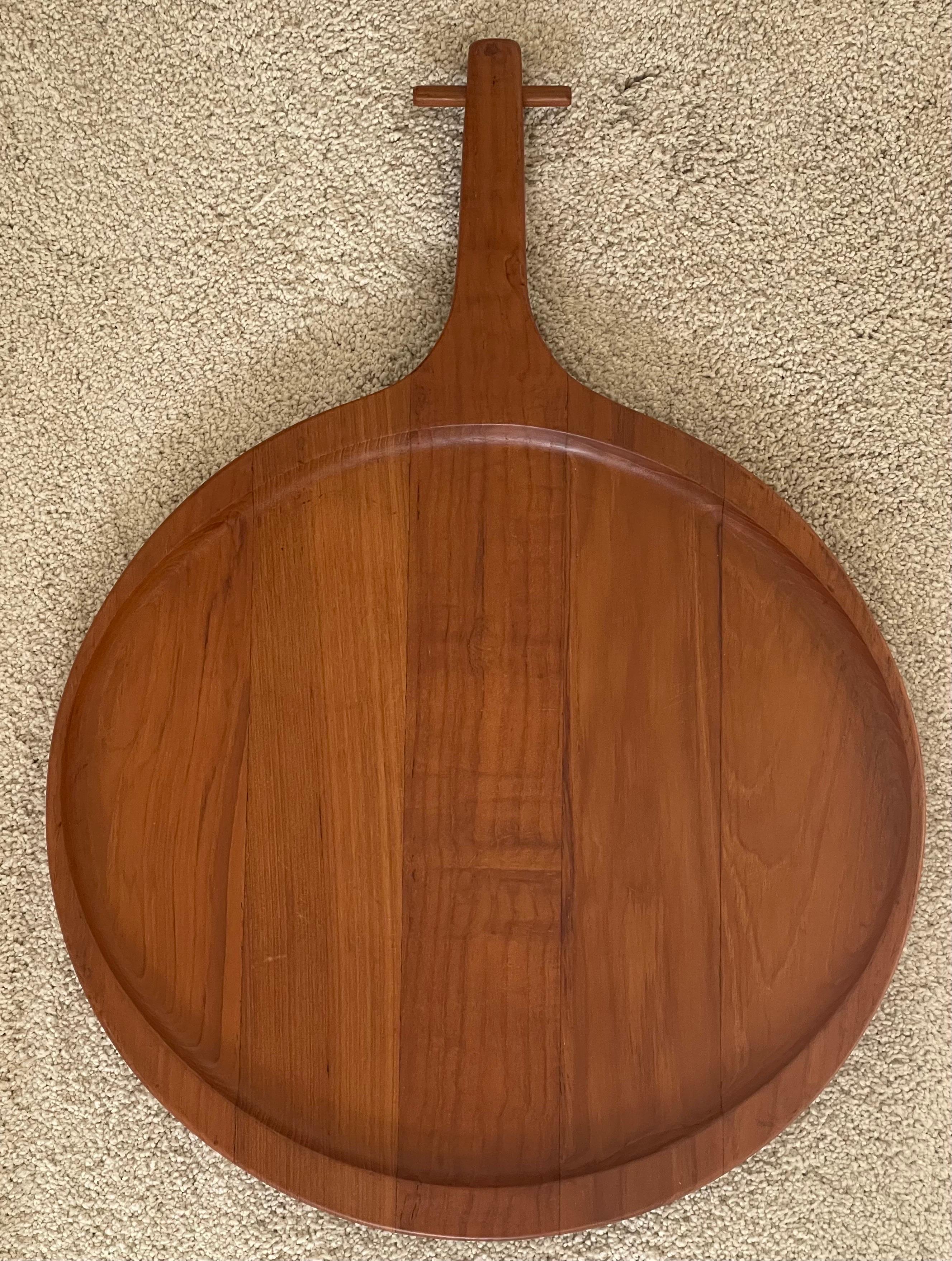 Scandinavian Modern Staved Teak Tray or Cutting Board by Sigvard Nilsson for a.B. Sowe Konst For Sale
