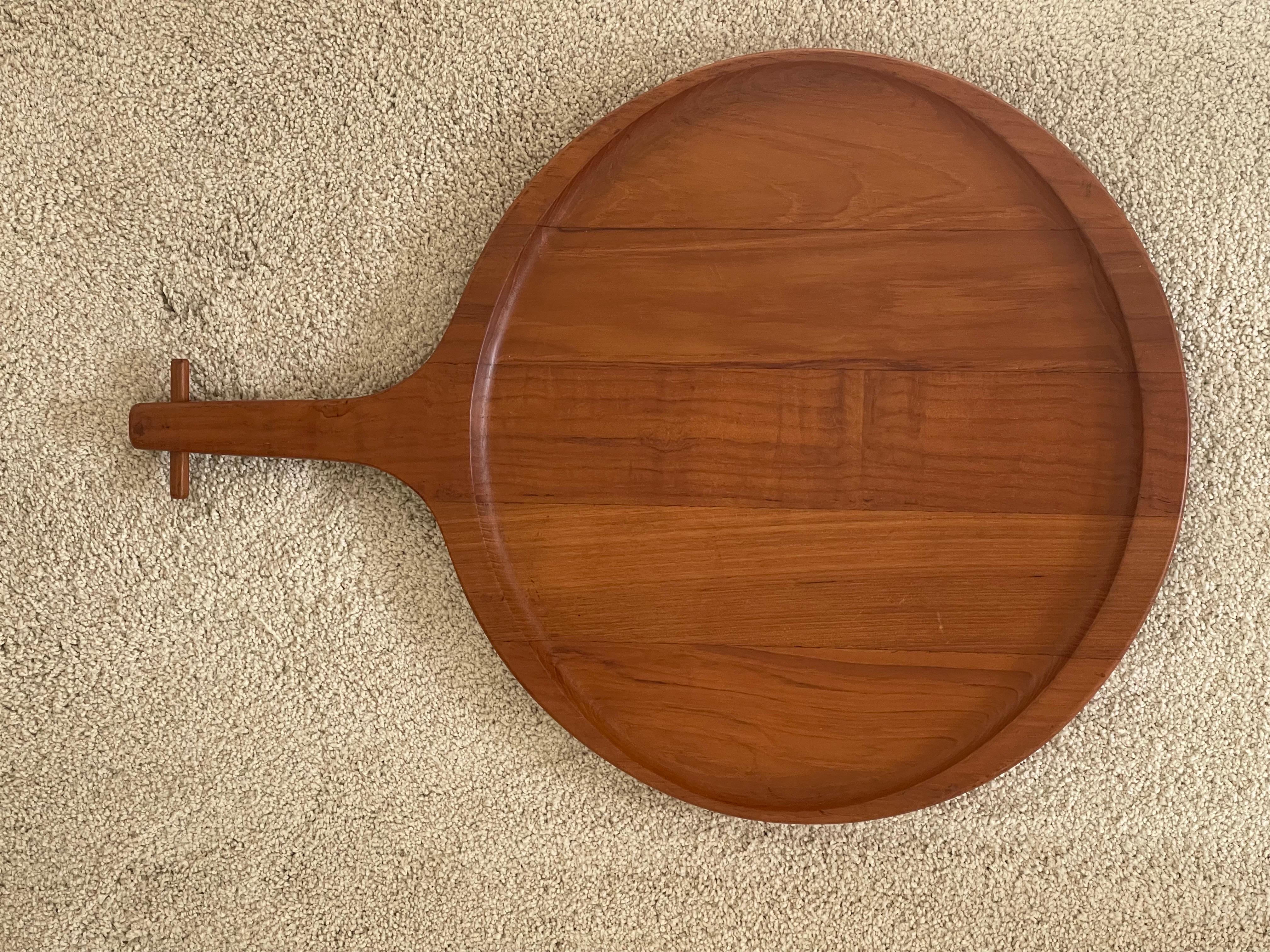 Swedish Staved Teak Tray or Cutting Board by Sigvard Nilsson for a.B. Sowe Konst For Sale