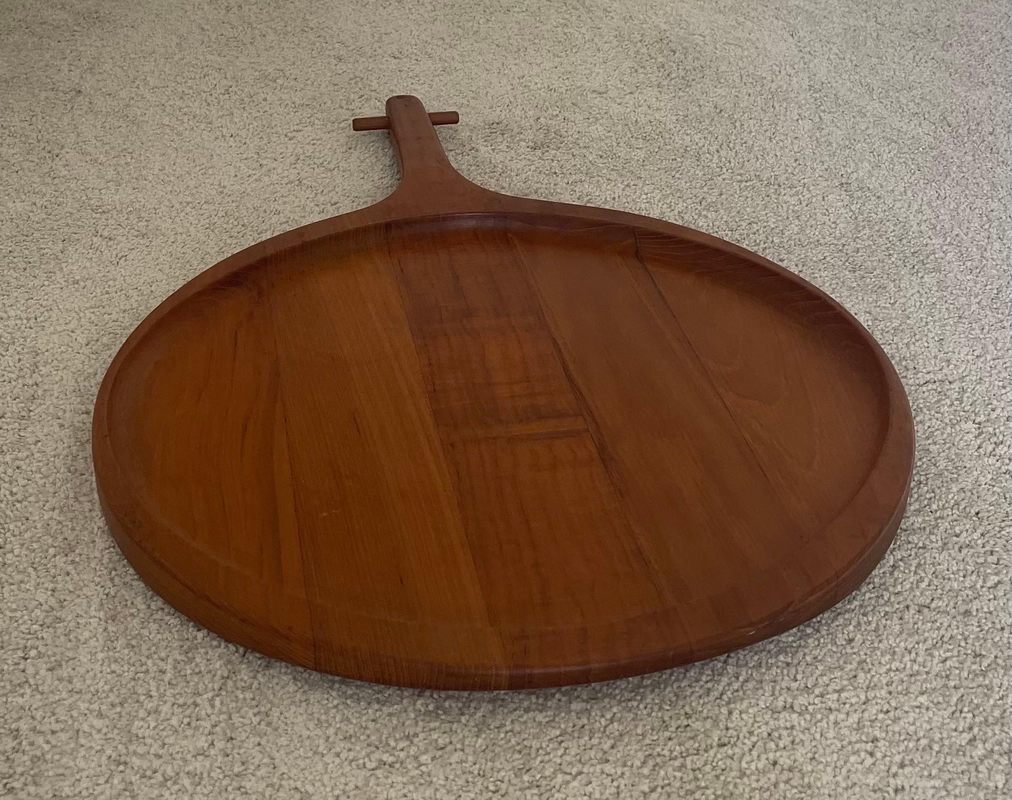 Staved Teak Tray or Cutting Board by Sigvard Nilsson for a.B. Sowe Konst In Good Condition For Sale In San Diego, CA