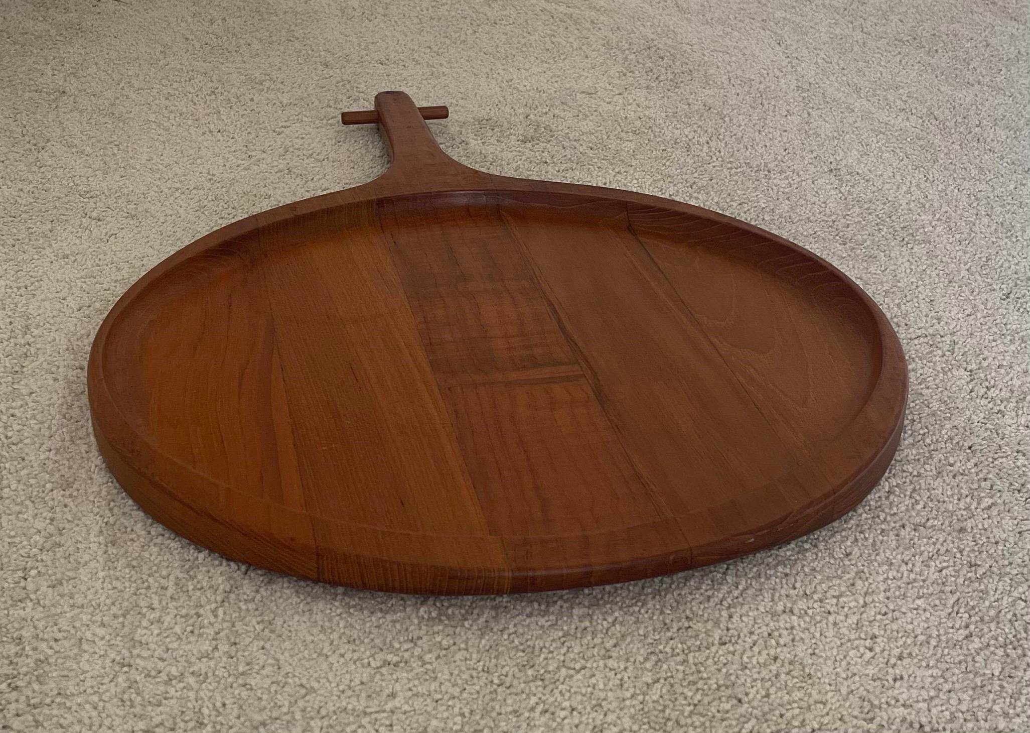 20th Century Staved Teak Tray or Cutting Board by Sigvard Nilsson for a.B. Sowe Konst For Sale