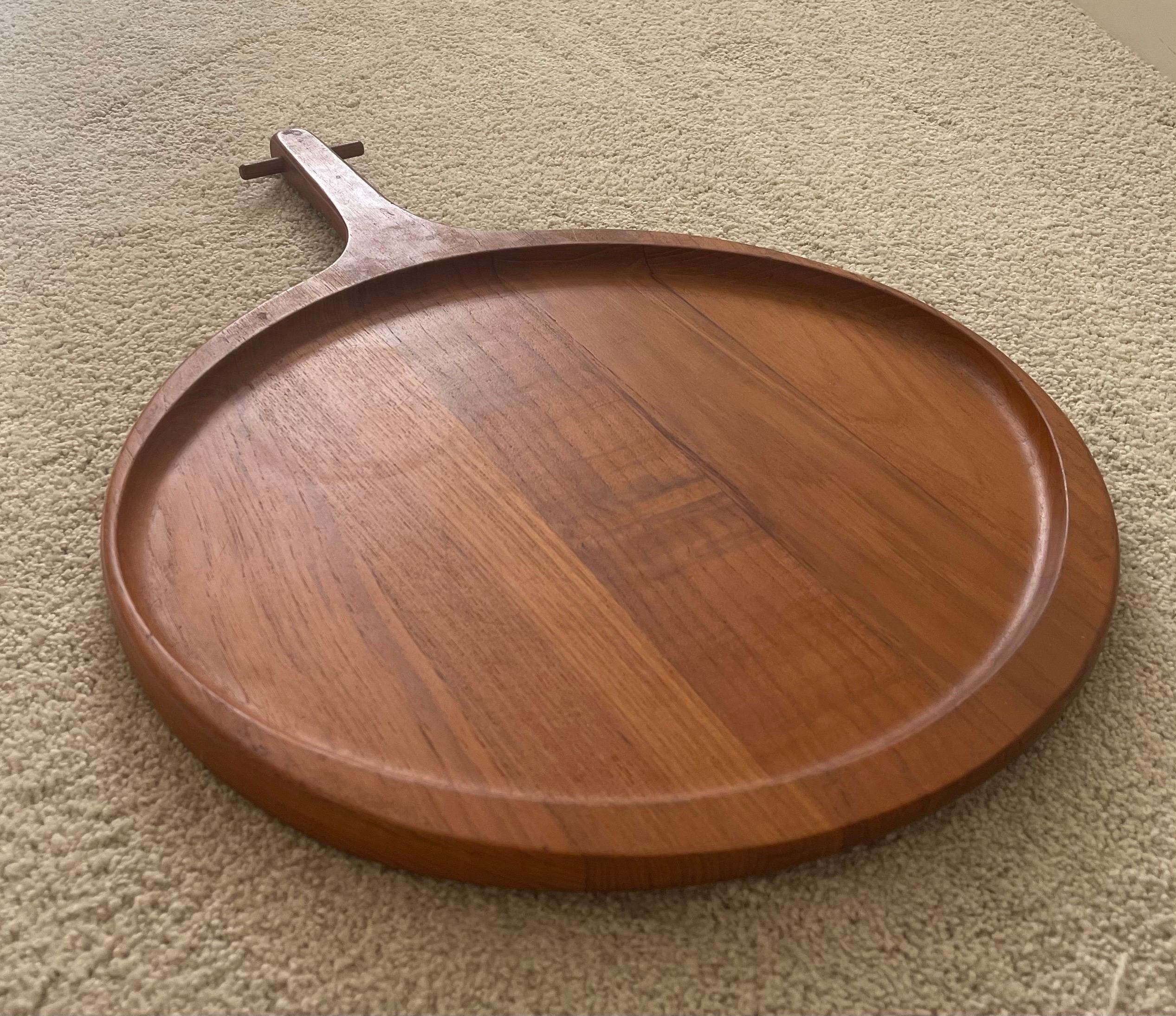 Staved Teak Tray or Cutting Board by Sigvard Nilsson for a.B. Sowe Konst For Sale 1