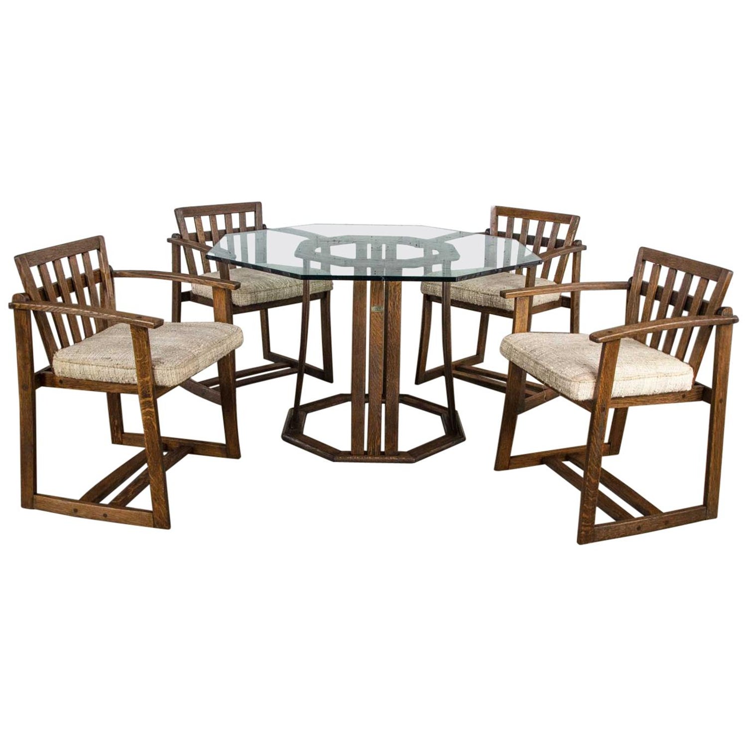 StavOak Dining Game Table and 4 Chairs Jack Daniels' Barrel Staves Jobie G  Redmond For Sale at 1stDibs
