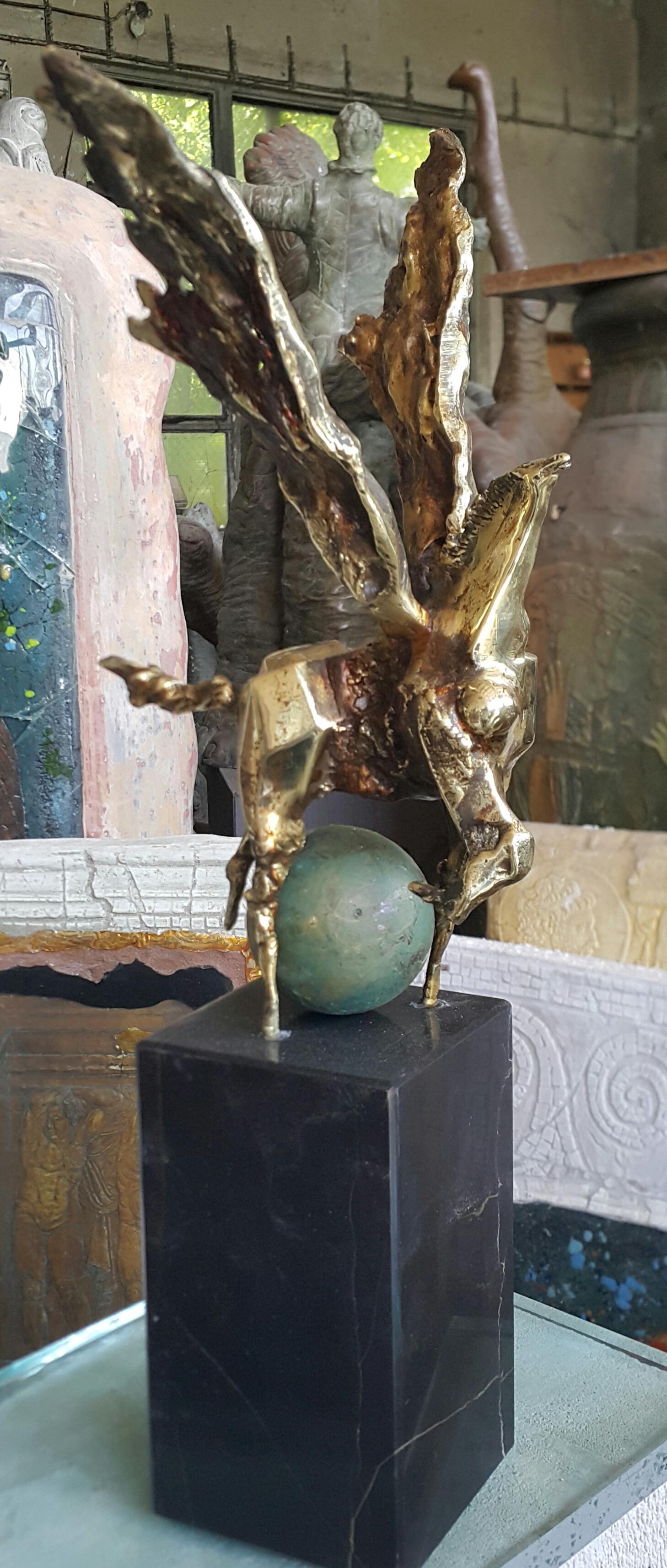 Stavri Kalinov Figurative Sculpture - Pegasus - Bronze Sculpture