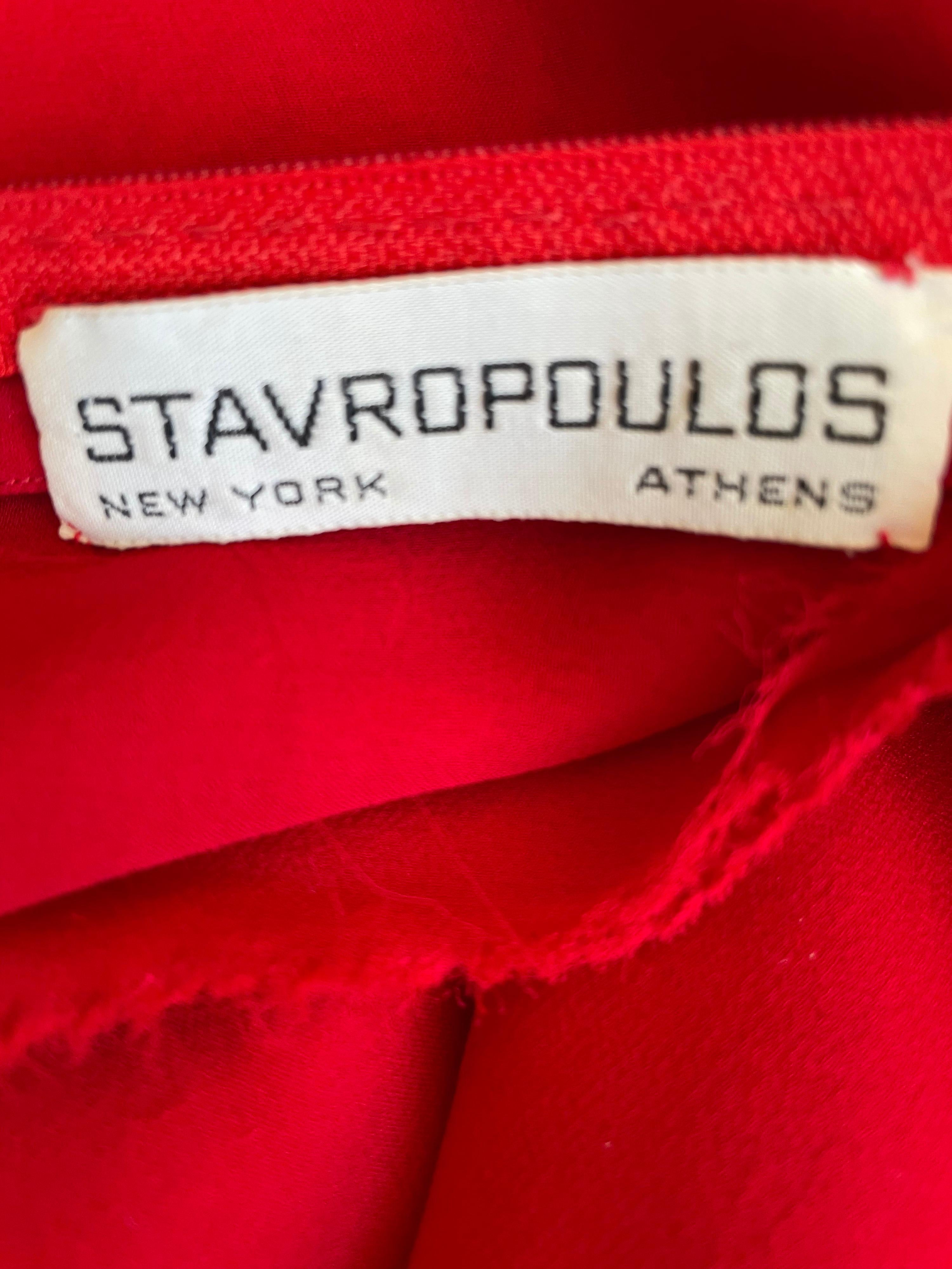 Stavropoulos Vintage 1970er Rotes durchsichtiges Seiden-Chiffon-Kleid mit Bischofsärmeln 1