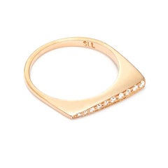 Susan Lister Locke Bague en acier inoxydable avec diamants 0,11 carat en or rose 18 carats