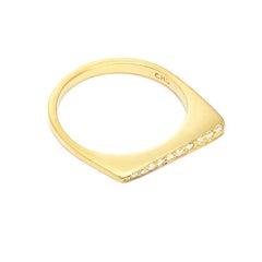 Susan Lister Locke Bague en acier inoxydable avec diamants 0,11 carat en or jaune 18 carats