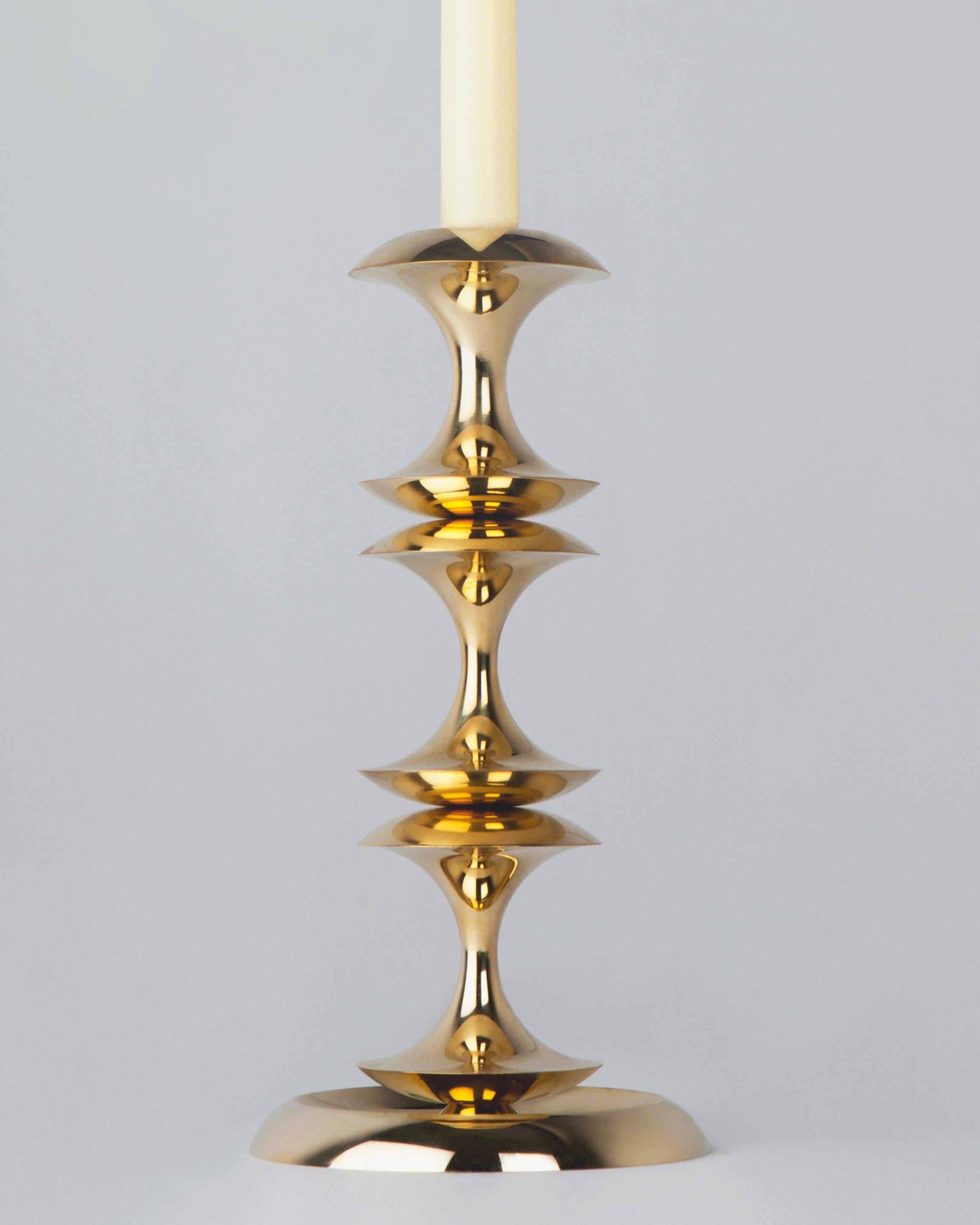 CS1212.3

The profile of the Stayman candlestick is a play on the question of what is figure and what is ground, like classic vase-or-face silhouettes. It is turned from solid brass and finished in a hand polished Brass.

This fixture is made to