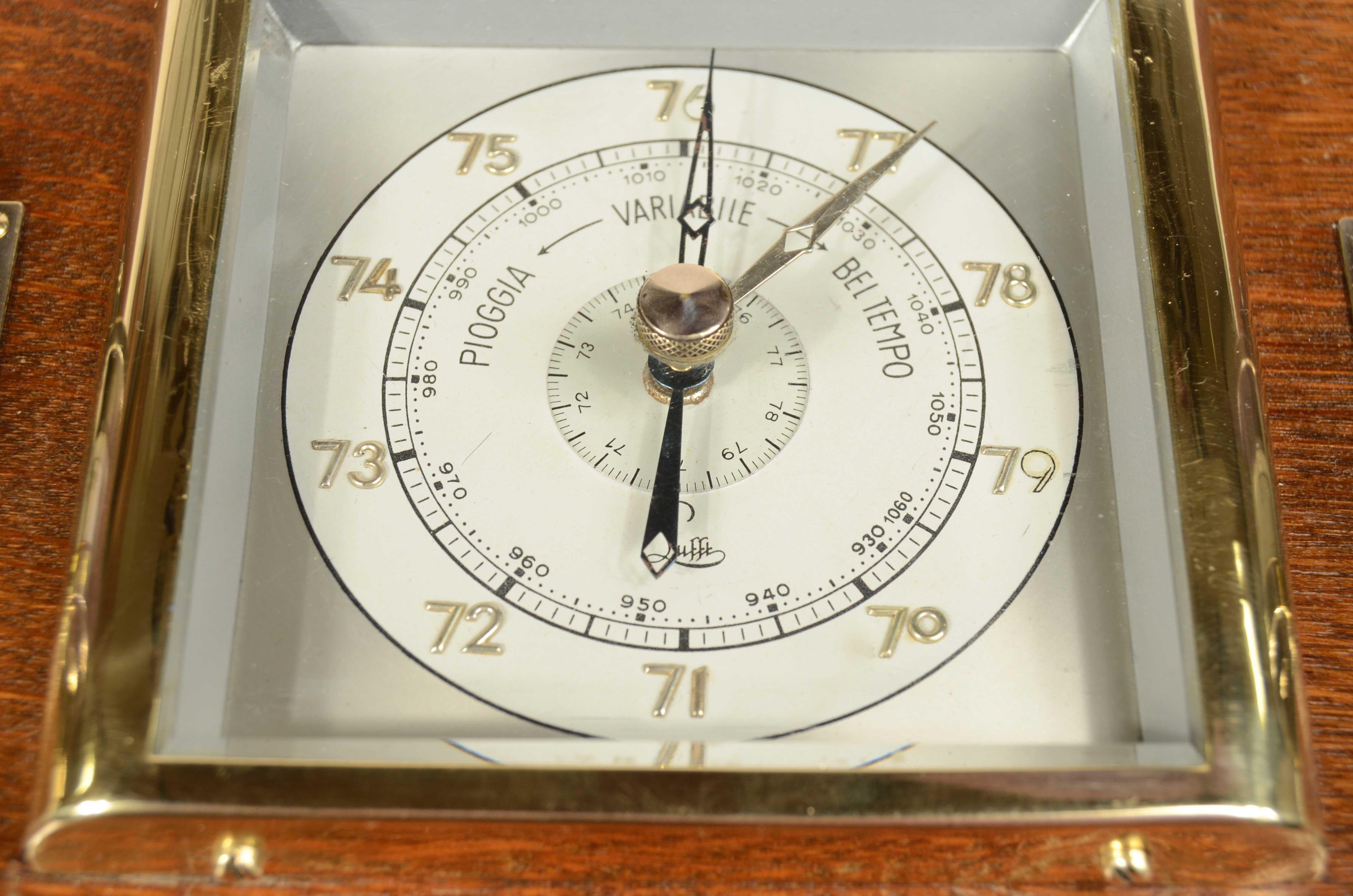 Wood and glass wall barometer station signed Lufft 1950s For Sale 8