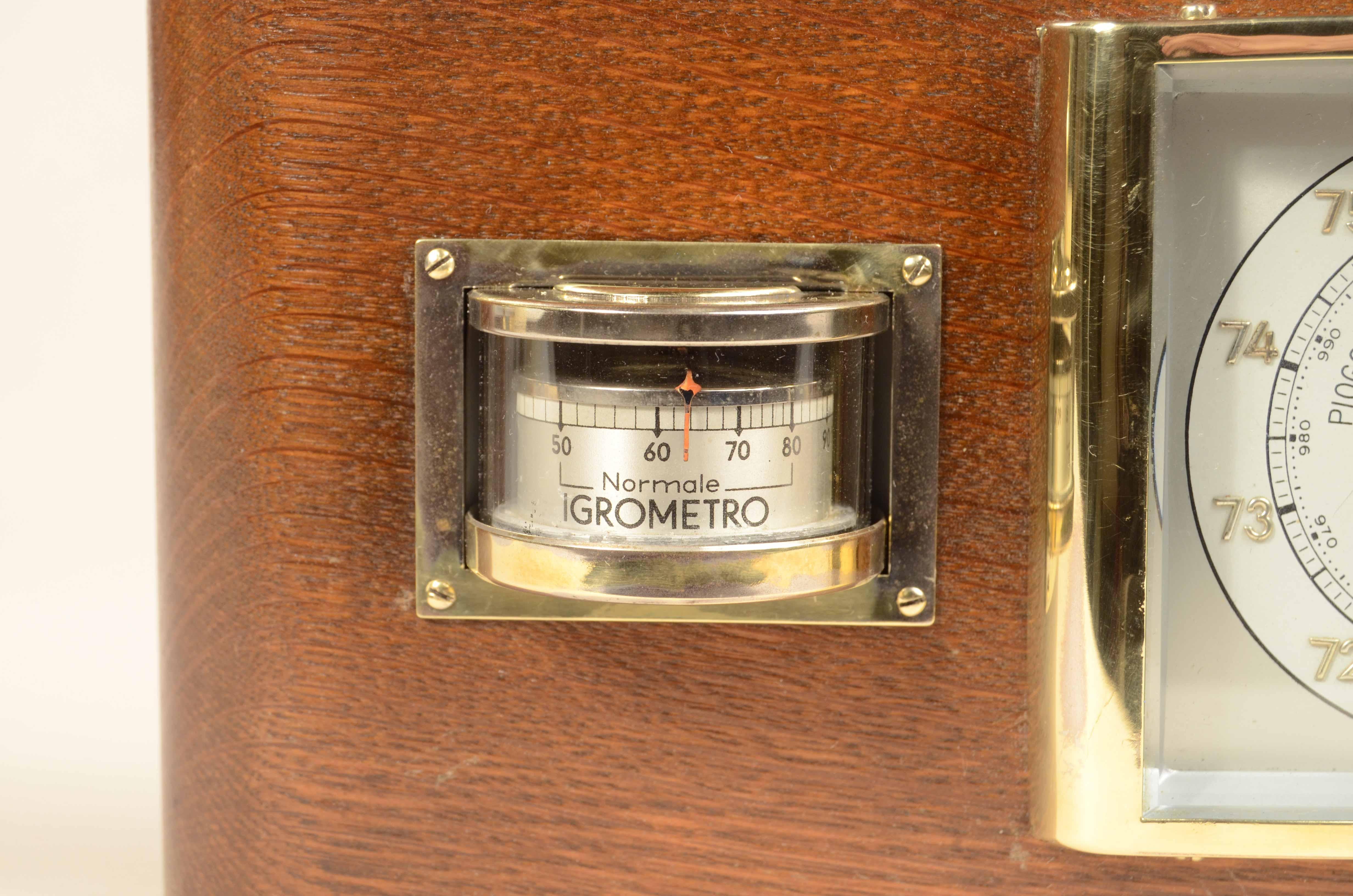 Wood and glass wall barometer station signed Lufft 1950s For Sale 2
