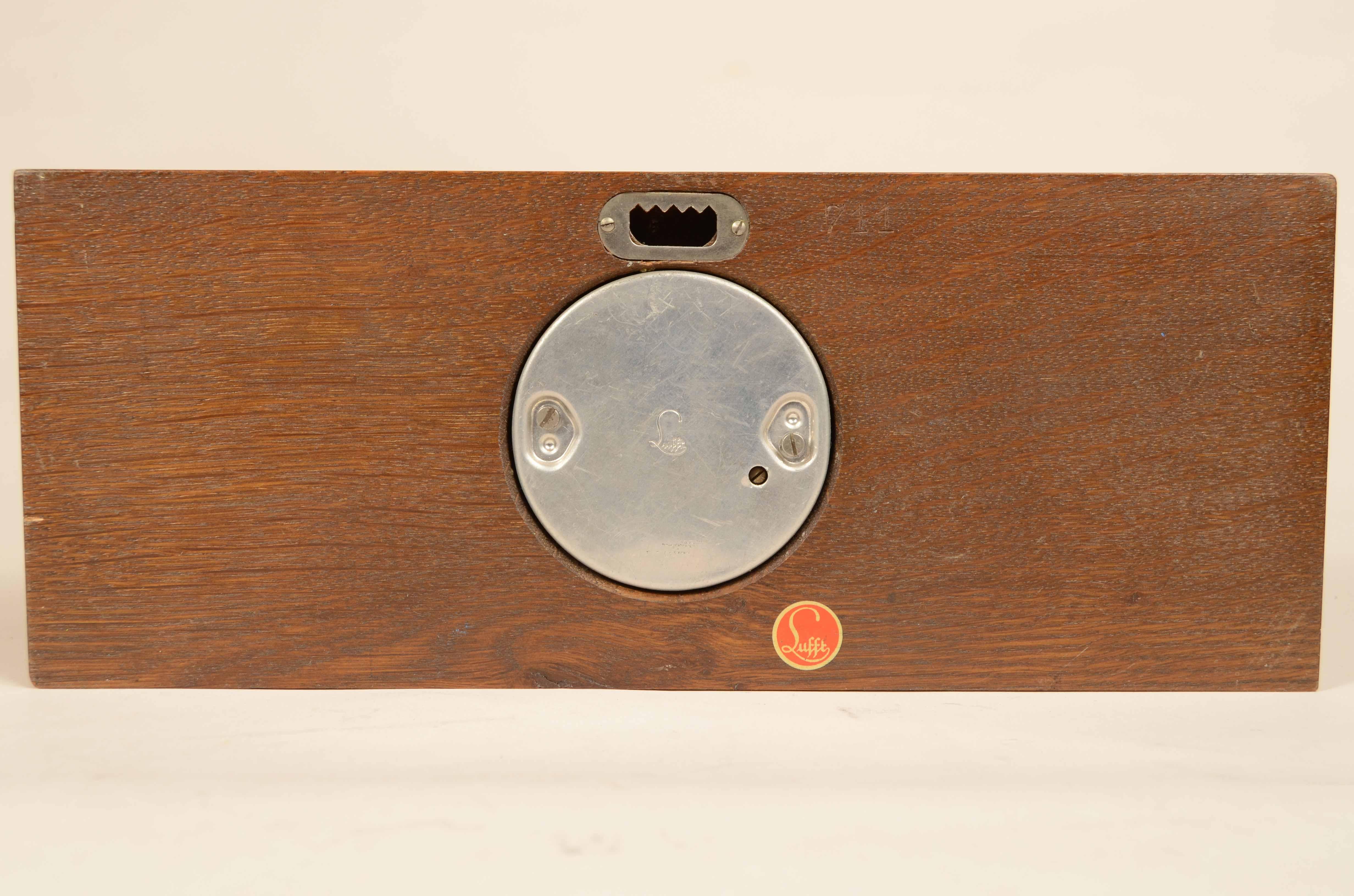 Wood and glass wall barometer station signed Lufft 1950s For Sale 4