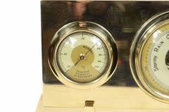 Brass tabletop barometer thermometer and hygrometer station 1950s