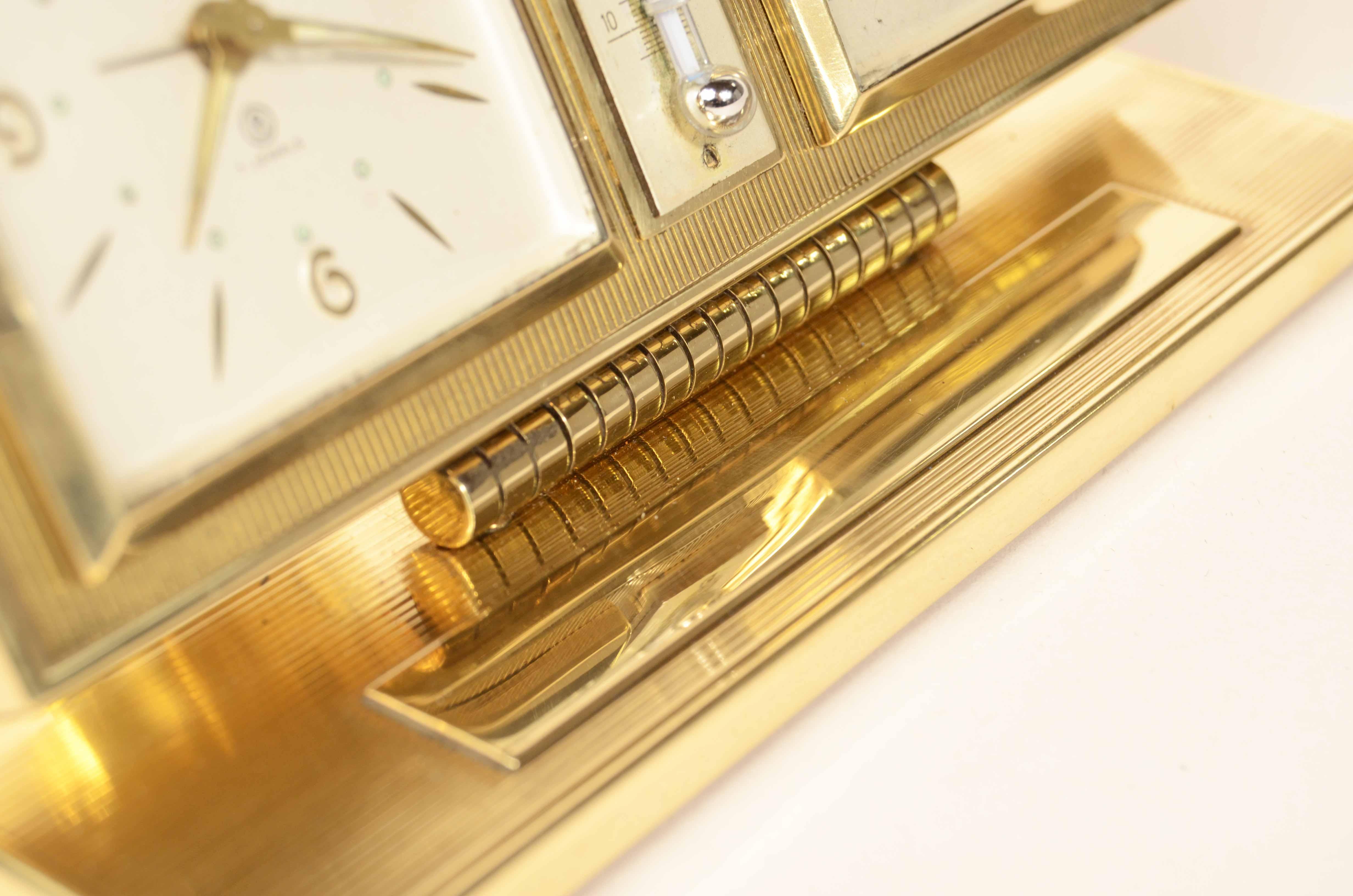 Messing Tischbarometer Uhr Thermometer 1950er Jahre im Angebot 9