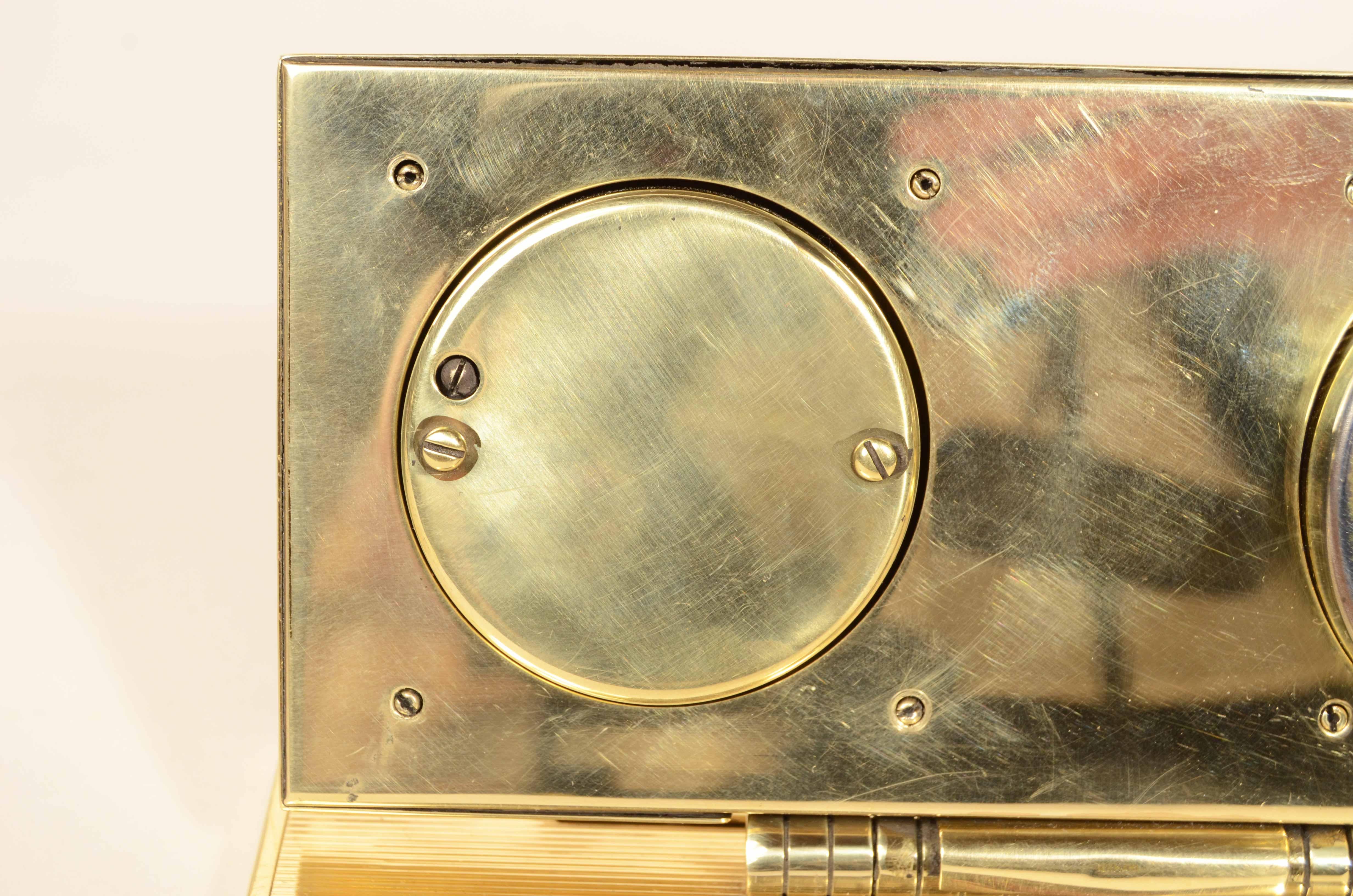 Messing Tischbarometer Uhr Thermometer 1950er Jahre im Angebot 2