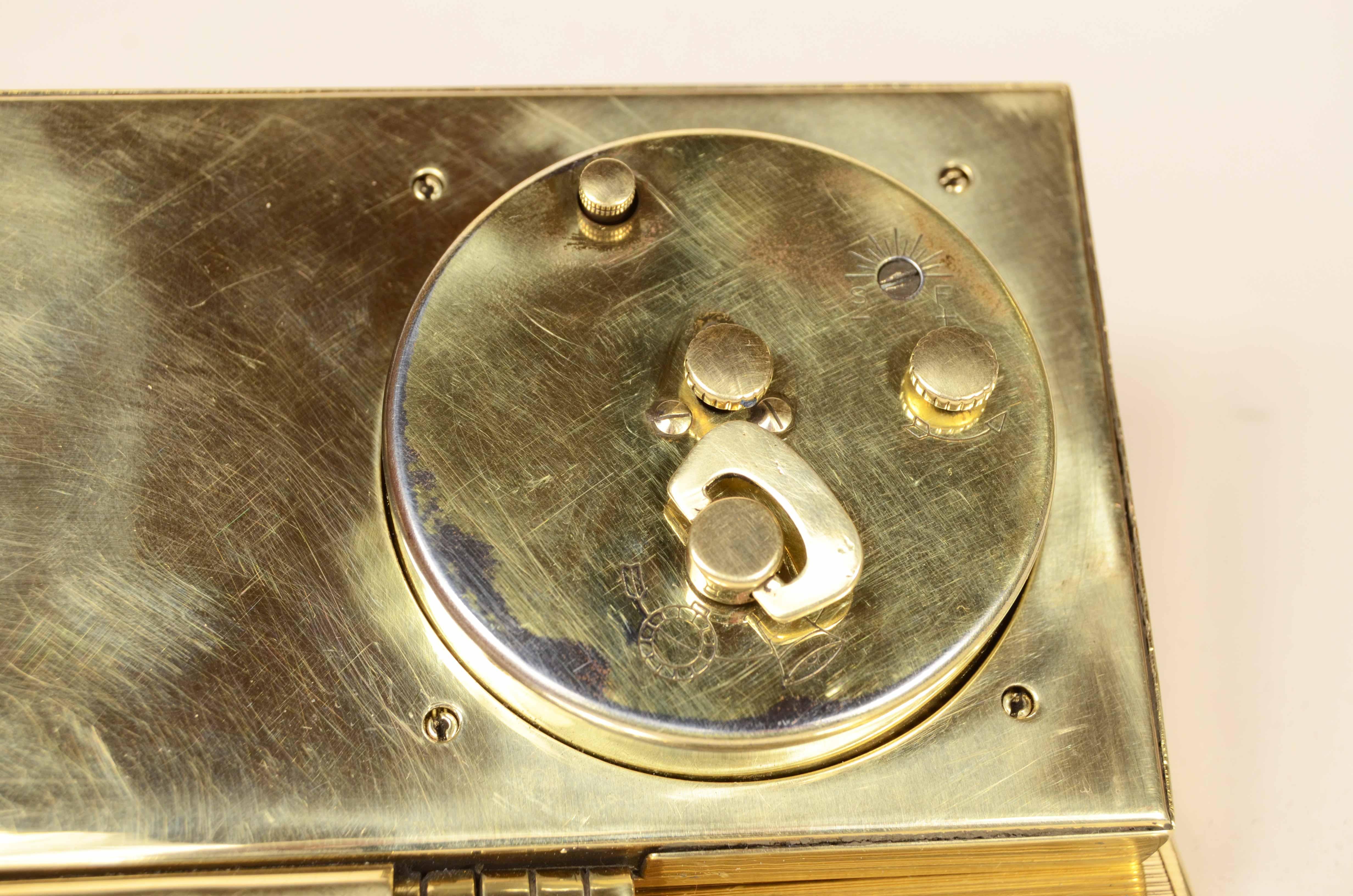 Messing Tischbarometer Uhr Thermometer 1950er Jahre im Angebot 3
