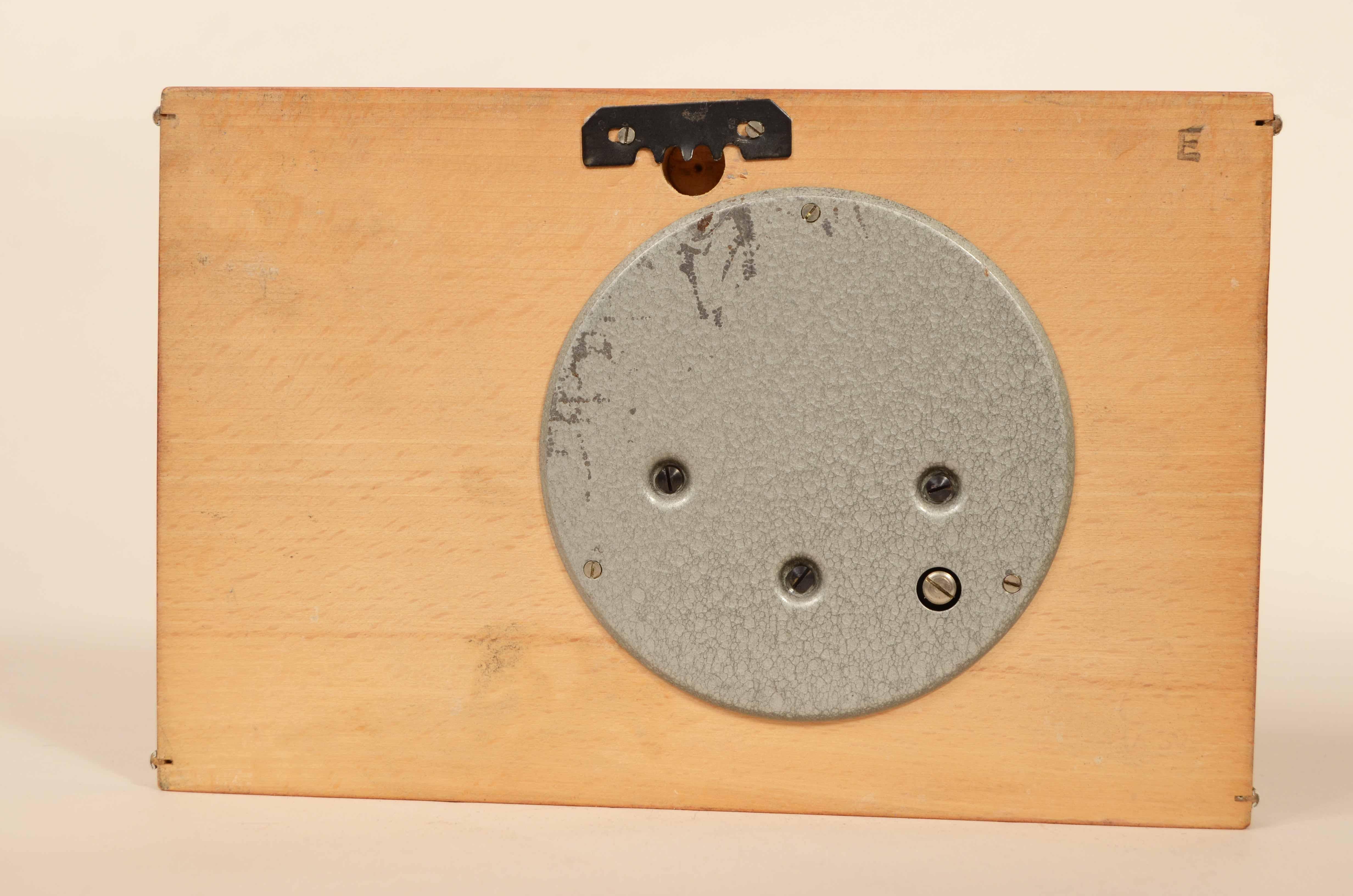 Table or wall-mounted barometer station made of wood glass and brass 1950s For Sale 1