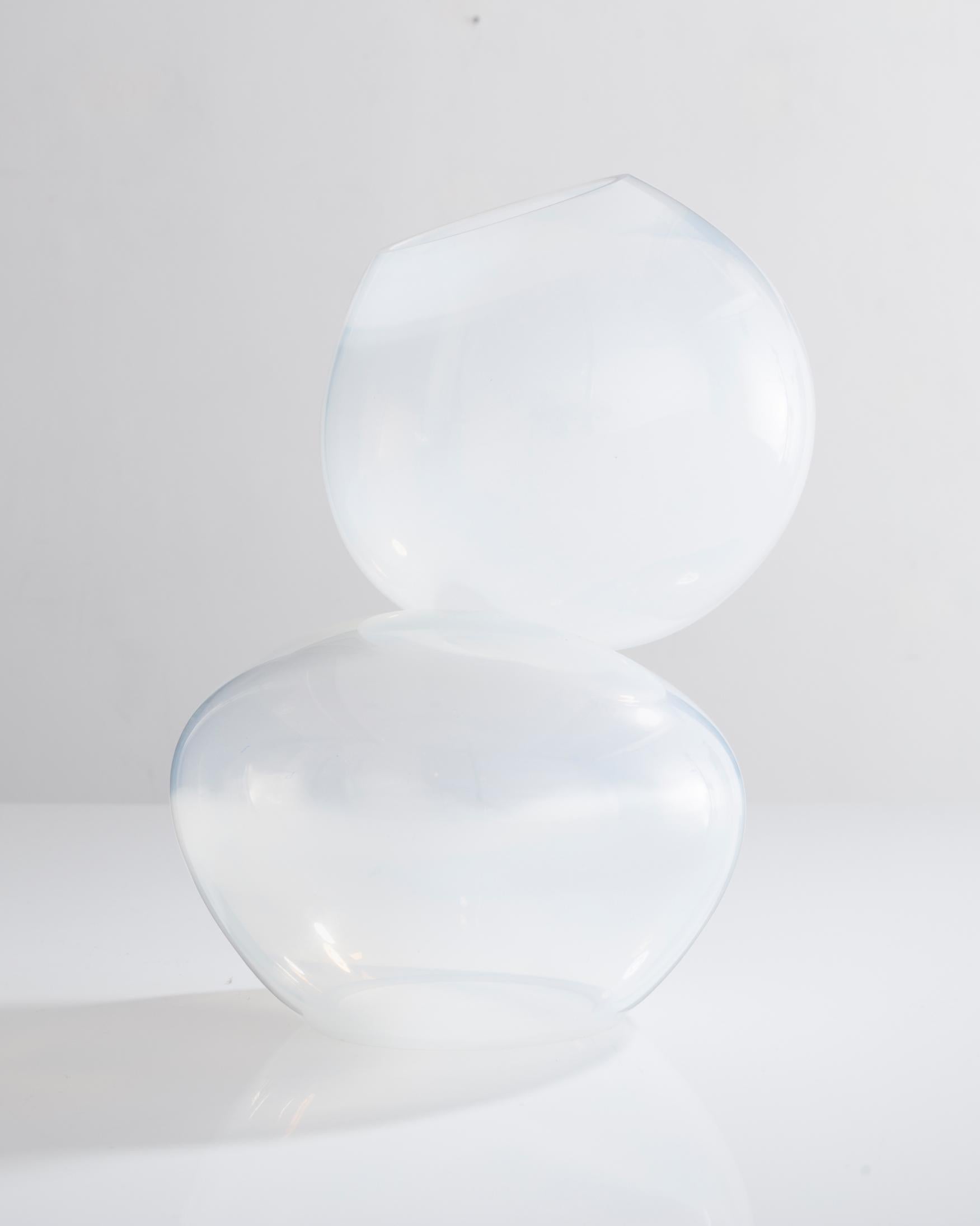 Modern Stacked Globe Vessel in Translucent Hand Blown Glass by Jeff Zimmerman, 2012