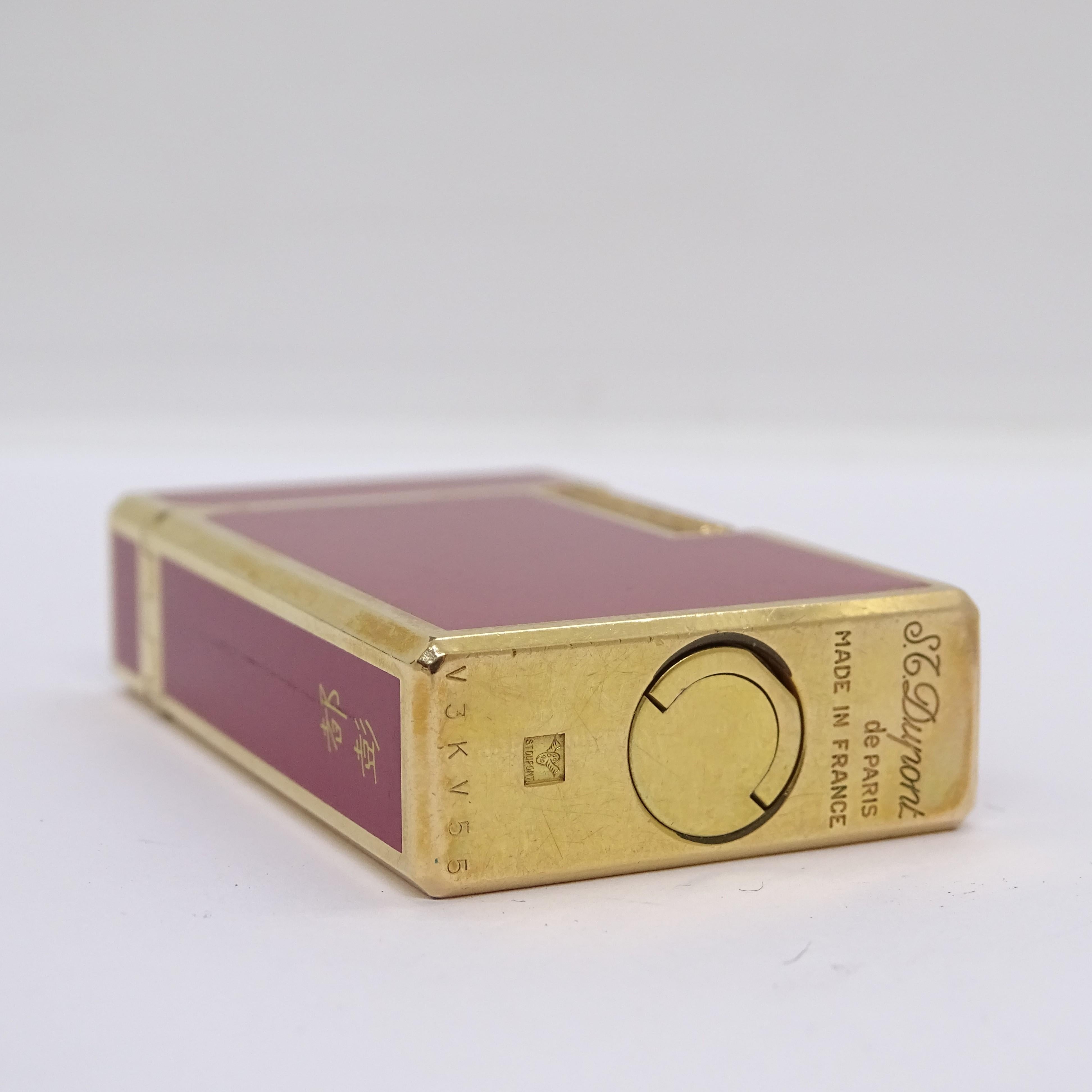 S.T.Dupont Leuchtenkollektion aus rot lackiertem Lack und vergoldetem Gold im Angebot 12