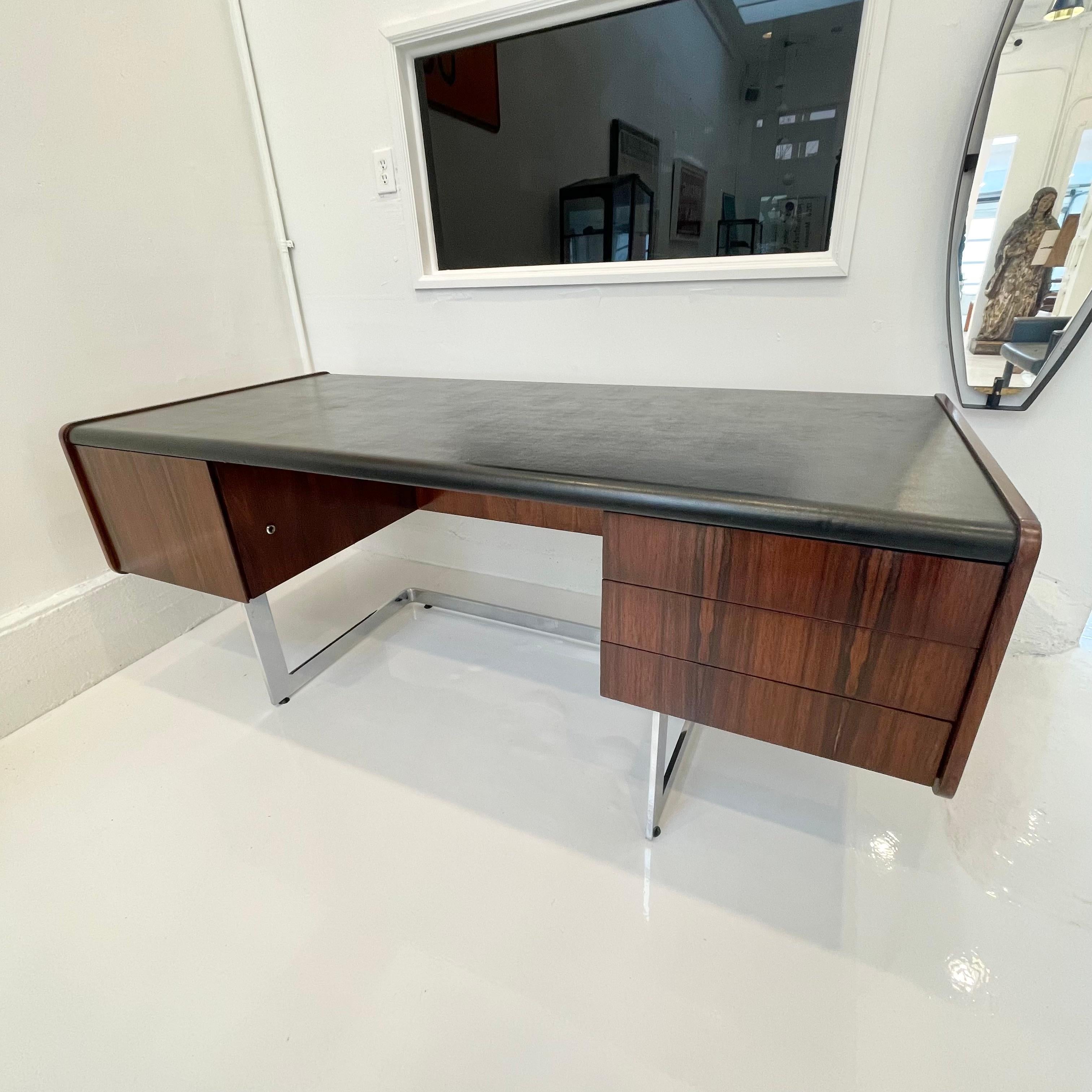 Ste. Marie & Laurent Rosewood and Chrome Desk 6
