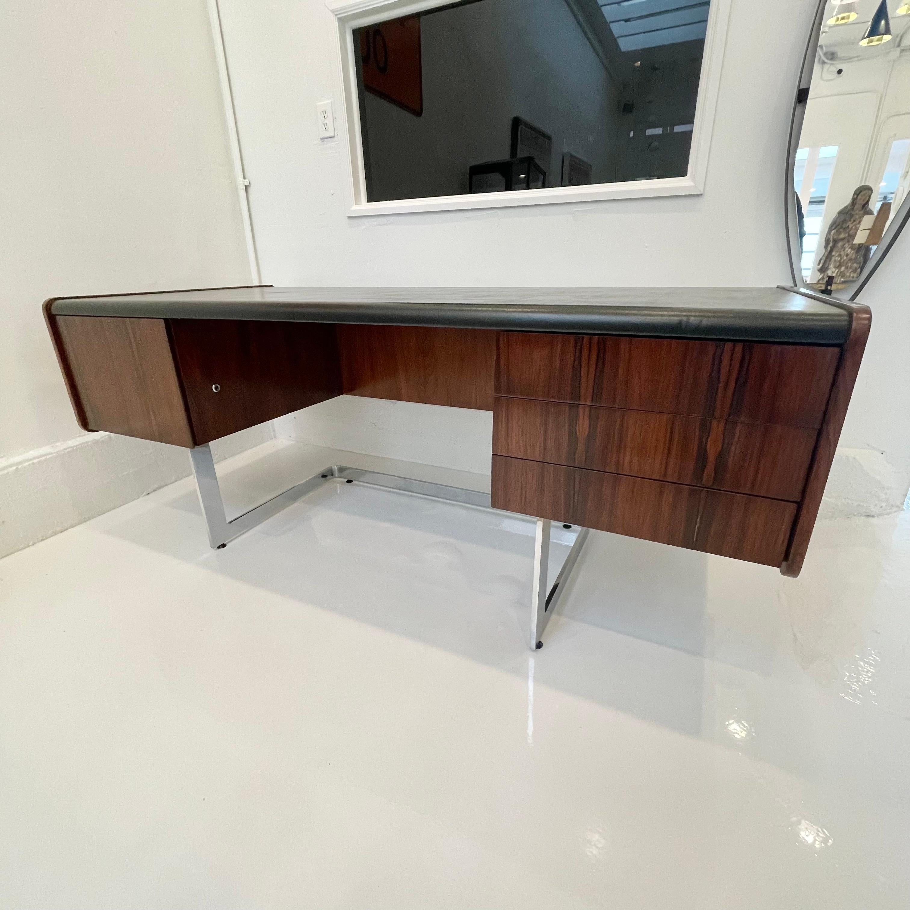 Ste. Marie & Laurent Rosewood and Chrome Desk 7