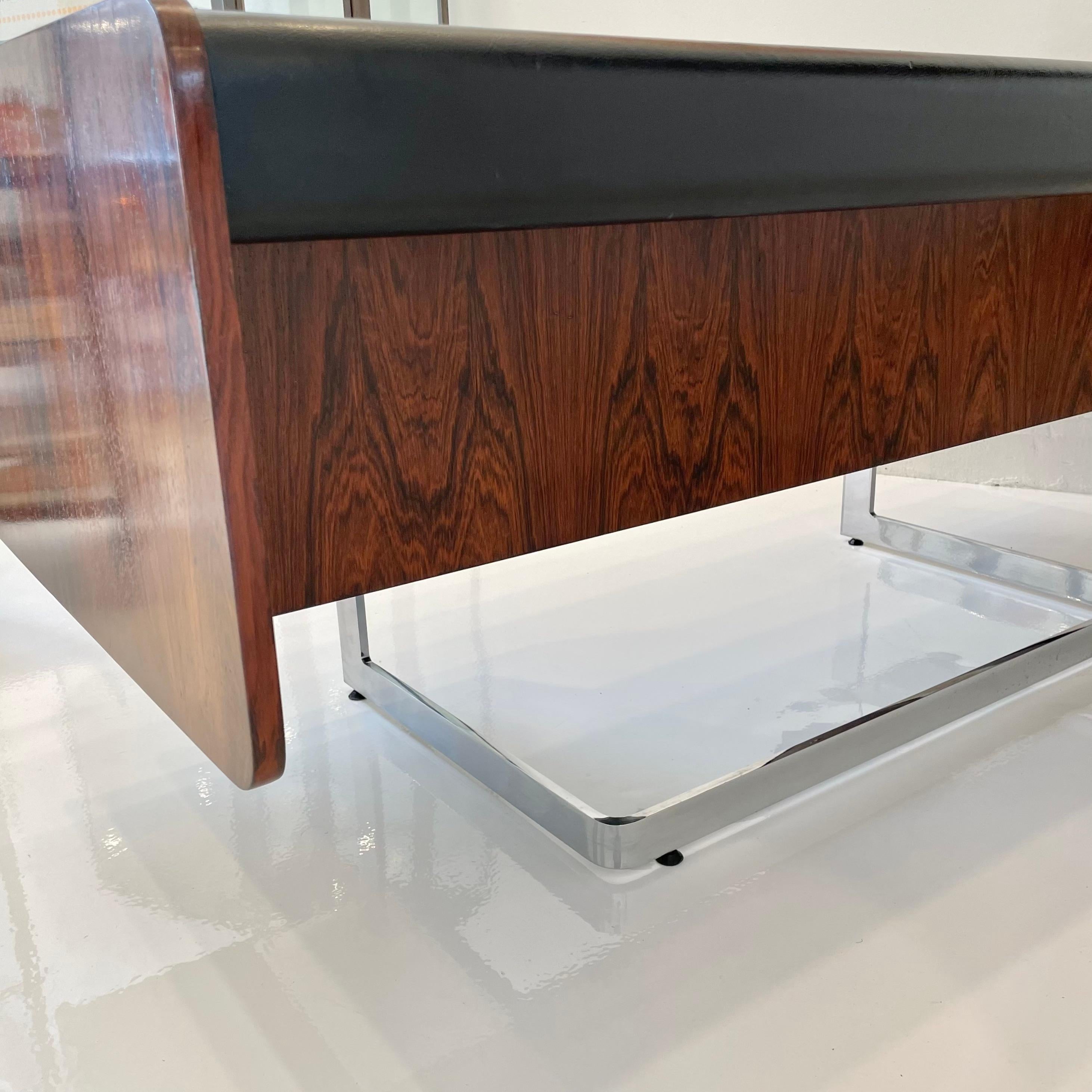 Ste. Marie & Laurent Rosewood and Chrome Desk 10