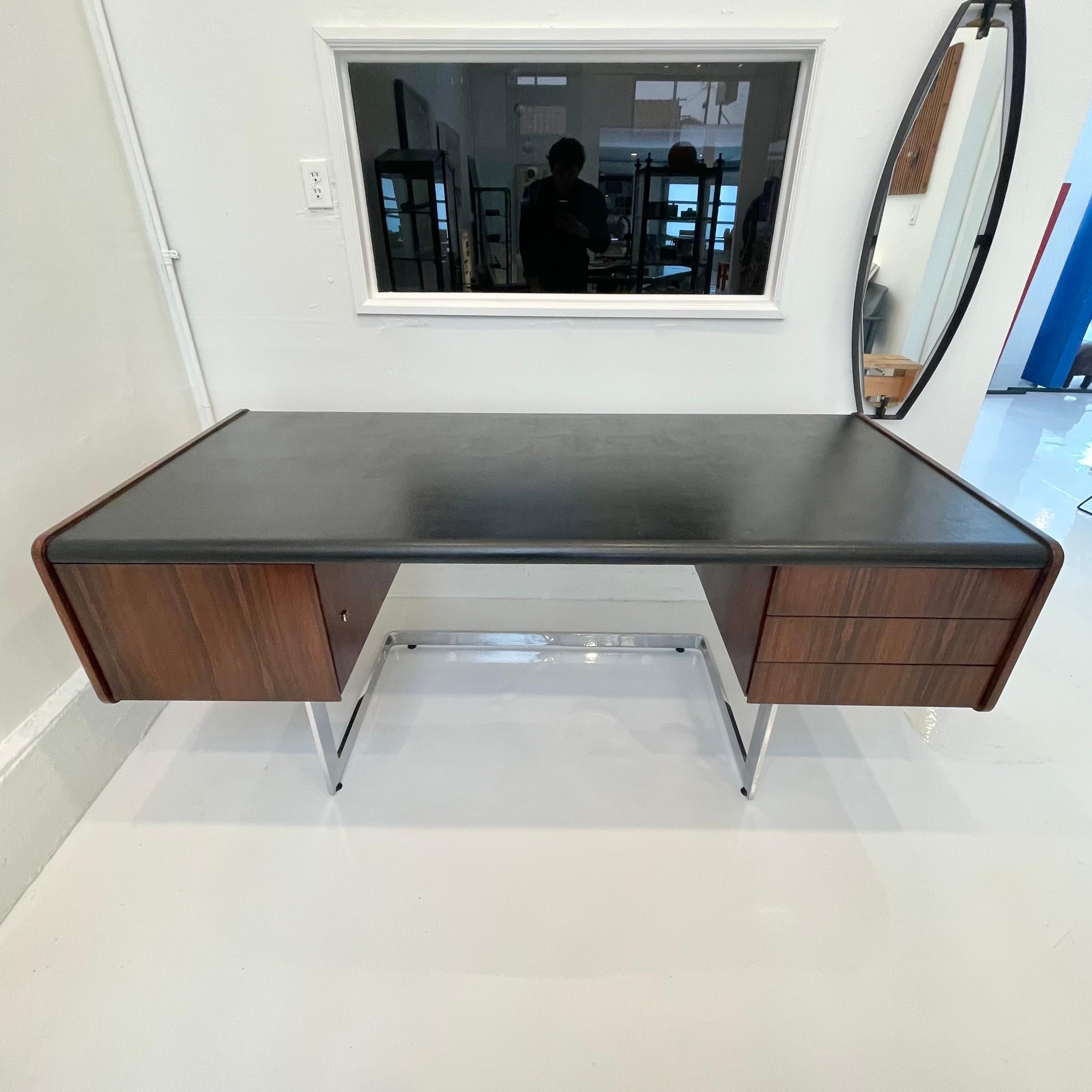 Canadian Ste. Marie & Laurent Rosewood and Chrome Desk