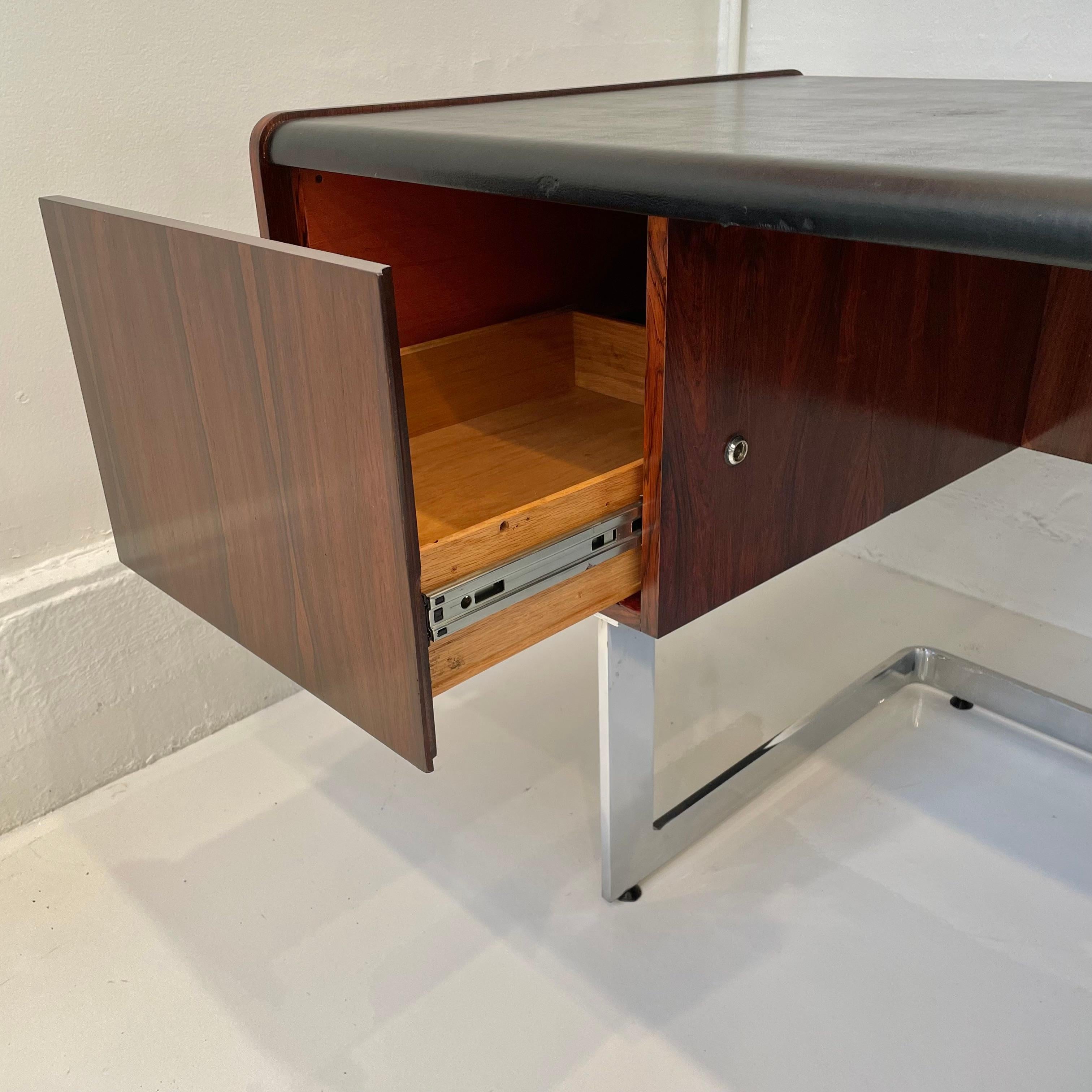 Ste. Marie & Laurent Rosewood and Chrome Desk 3