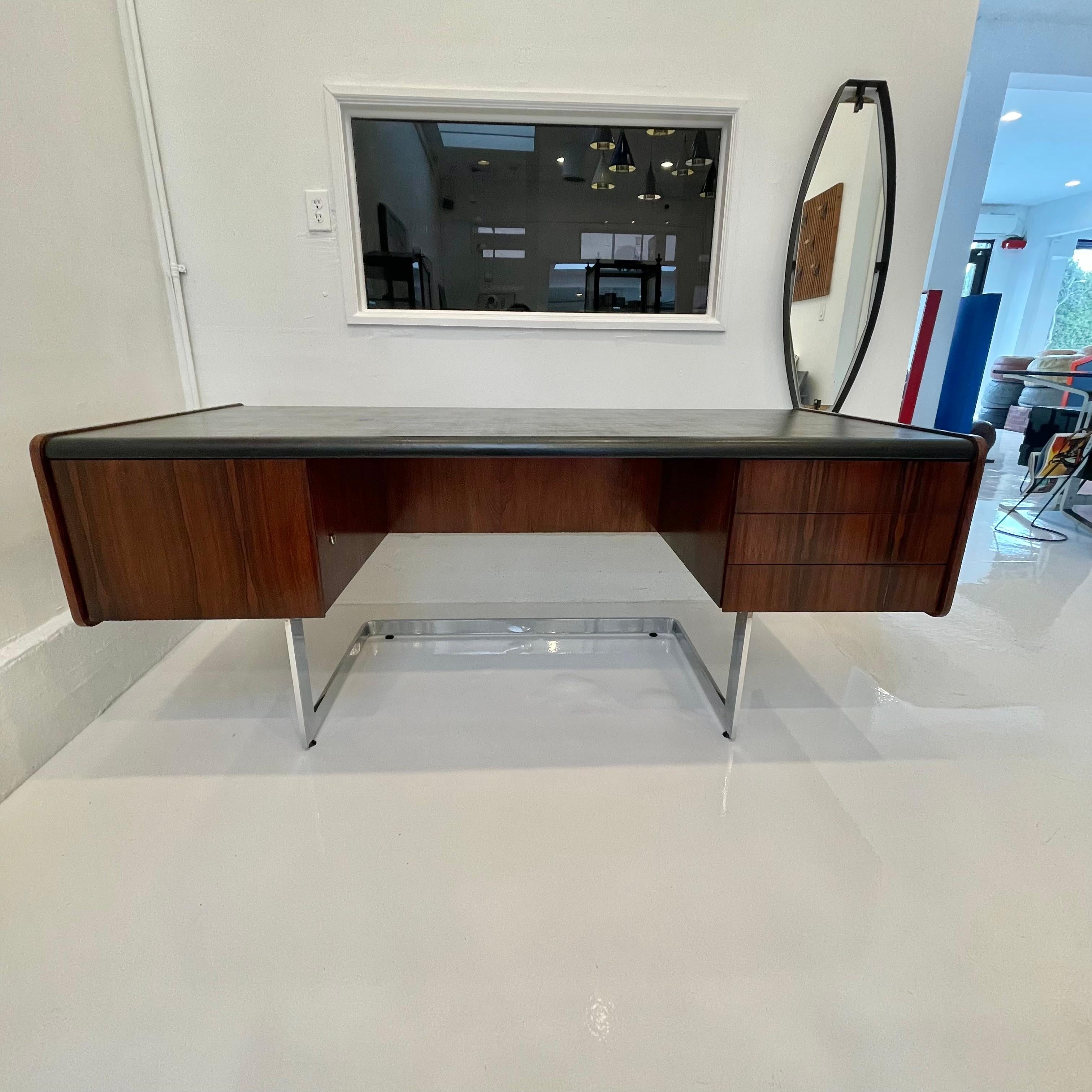 Ste. Marie & Laurent Rosewood and Chrome Desk 4
