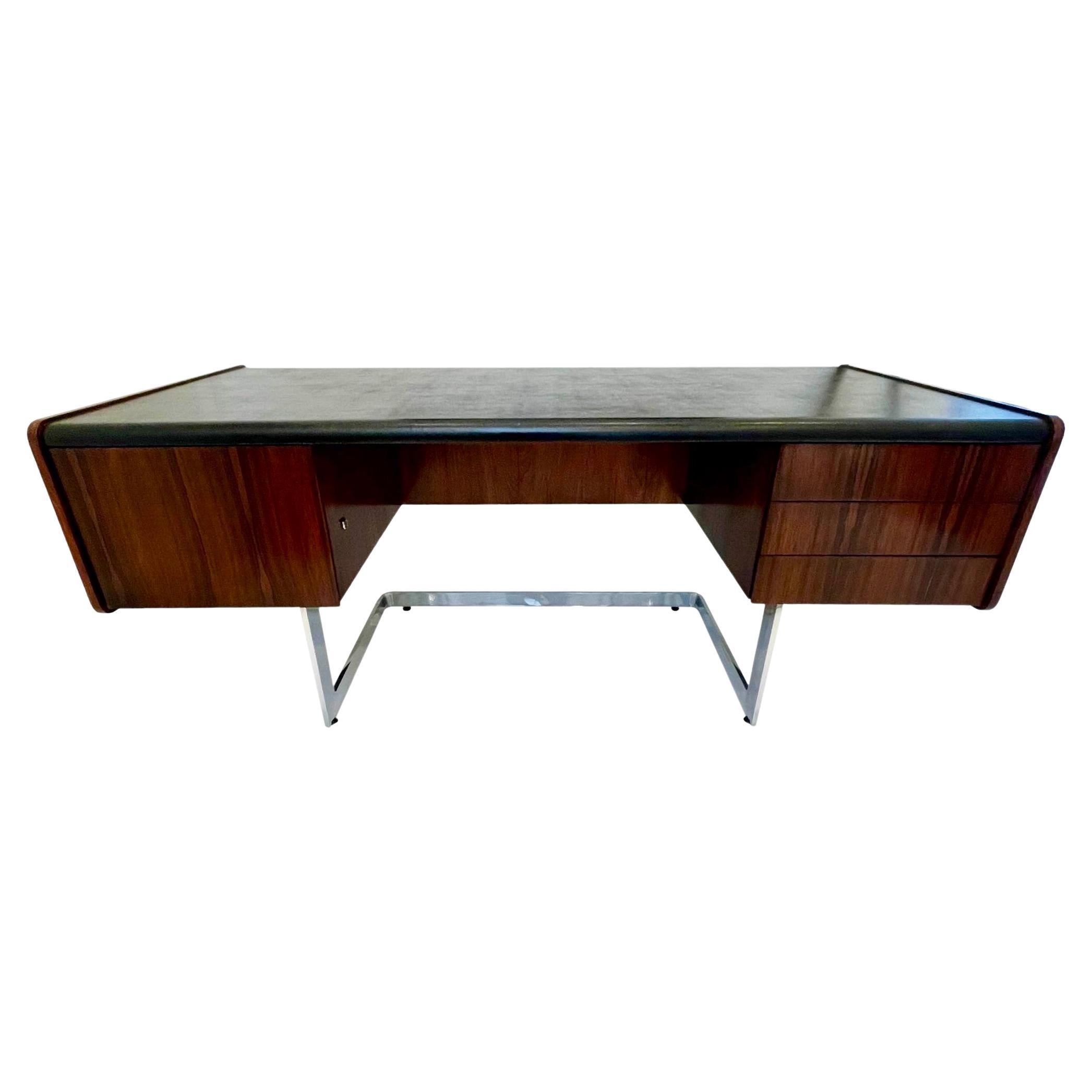 Ste. Marie & Laurent Rosewood and Chrome Desk