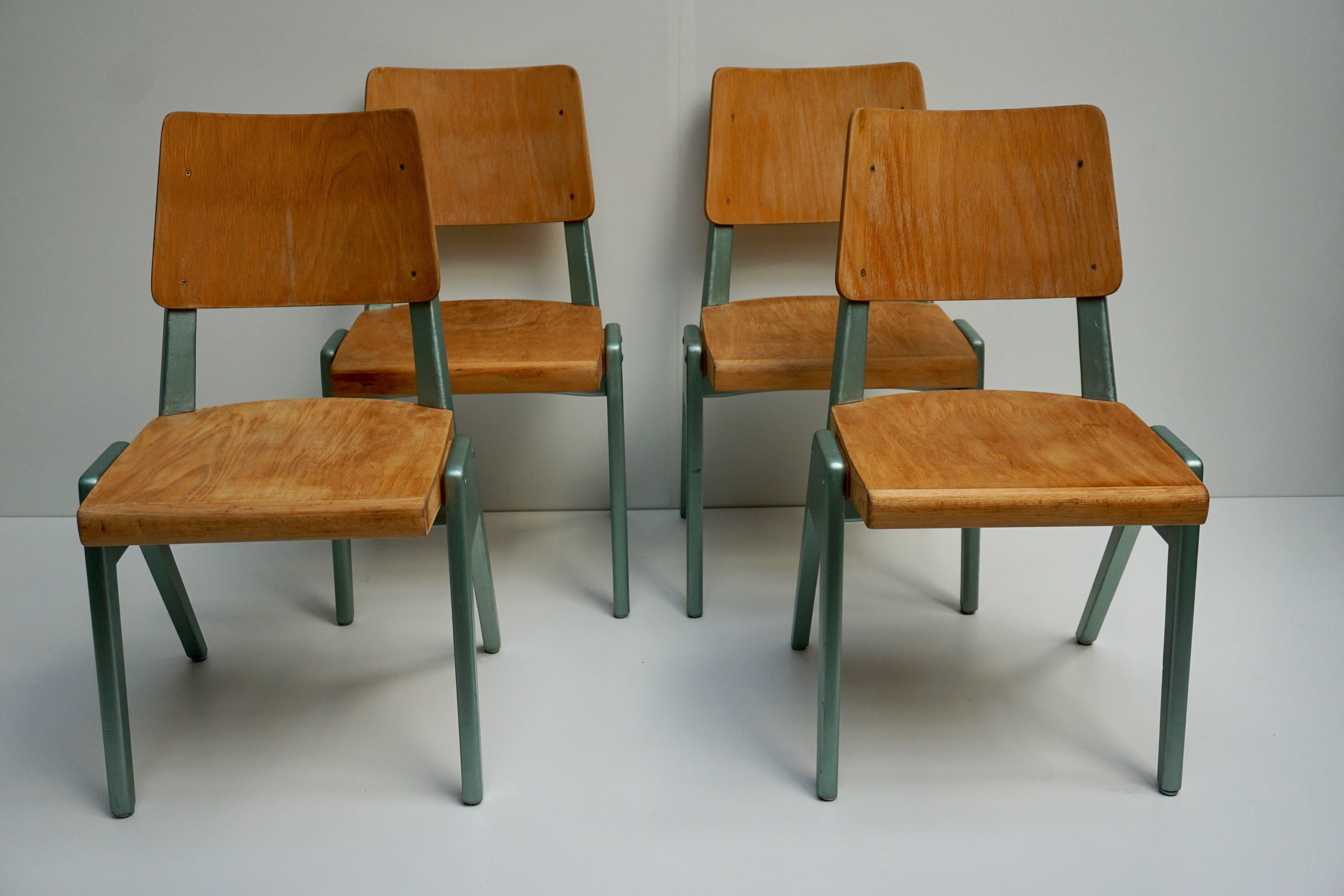 Four Plywood Dining Chairs For Sale 1