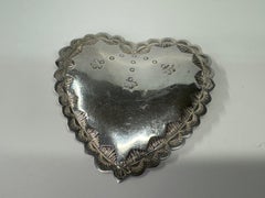 Antique Native American Sterling Silver Heart Brooch, Circa 1860