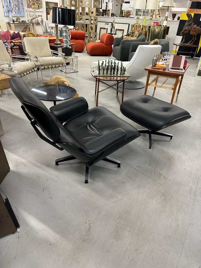 "Stealth" All Black Herman Miller Eames Chair and Ottoman 2017Tall