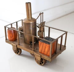 STEAM ENGINE 1880 Tom Thumb Patent Scale Model Car With Wheels Polished Brass