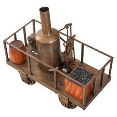 STEAM ENGINE 1880 Tom Thumb Patent Scale Model Car With Wheels Polished Brass